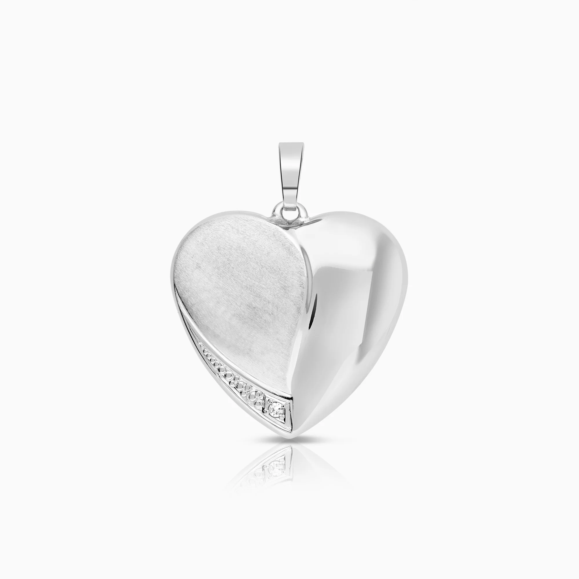 Heart pendant 0.01ct 18K white gold