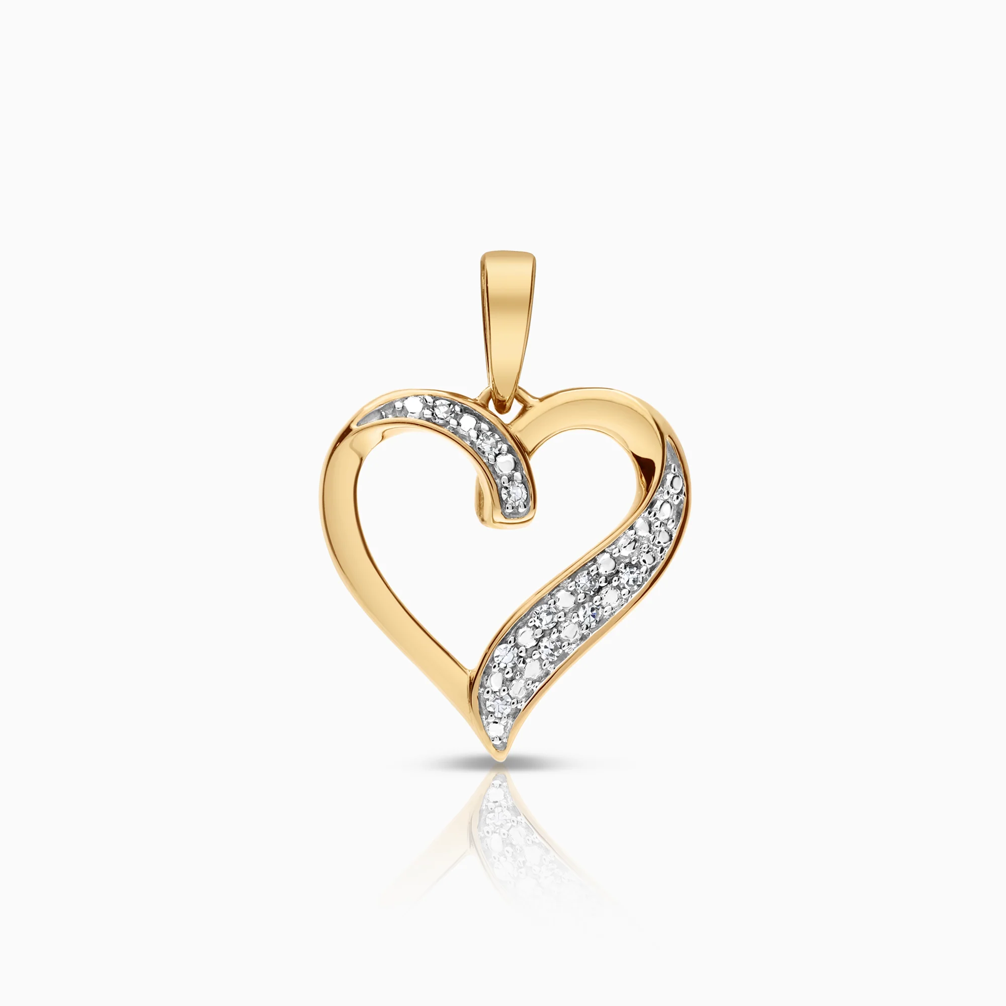 Diamond heart pendant 0.03ct 18K gold