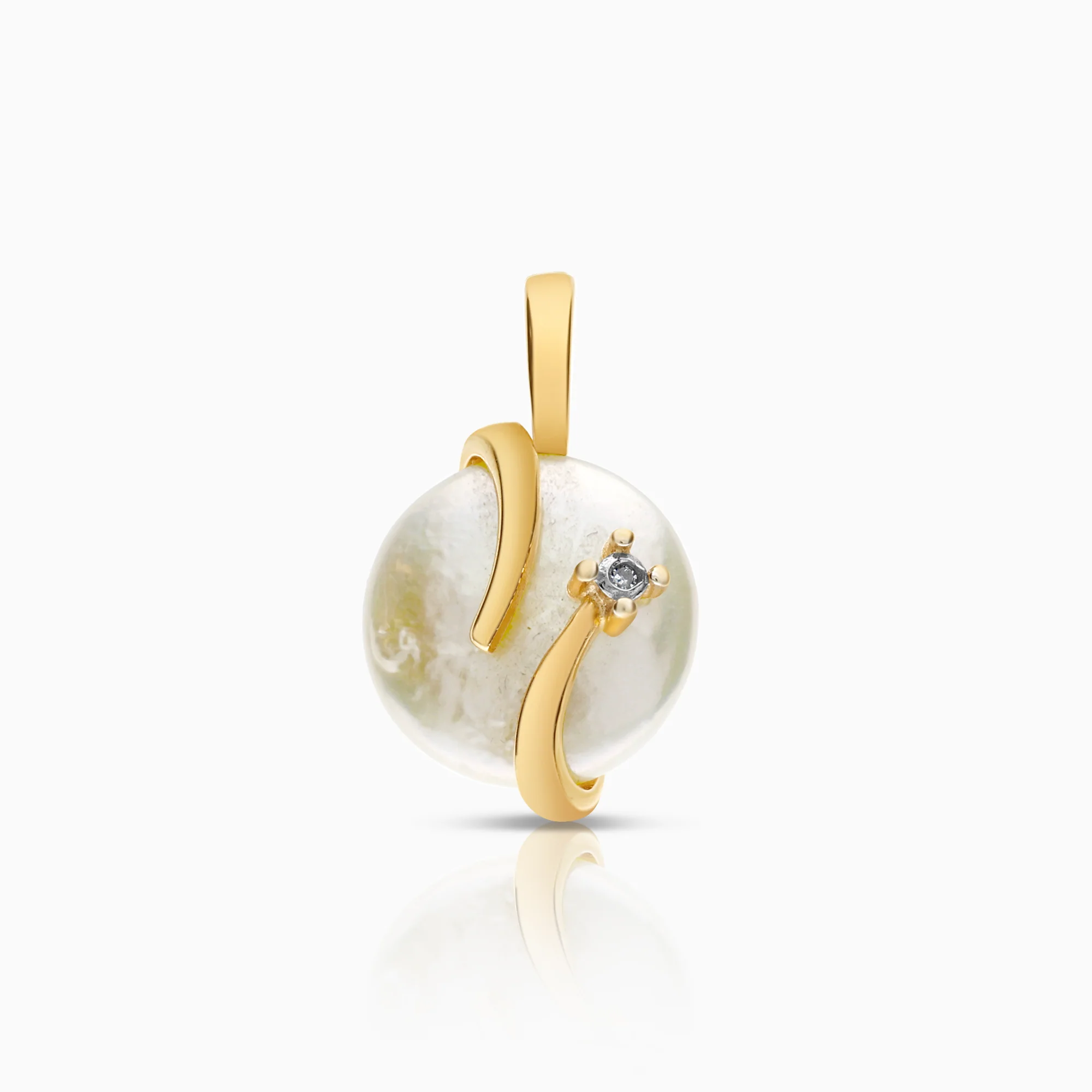 Pendant with diamond and freshwater pearl 0.01ct, 18K gold