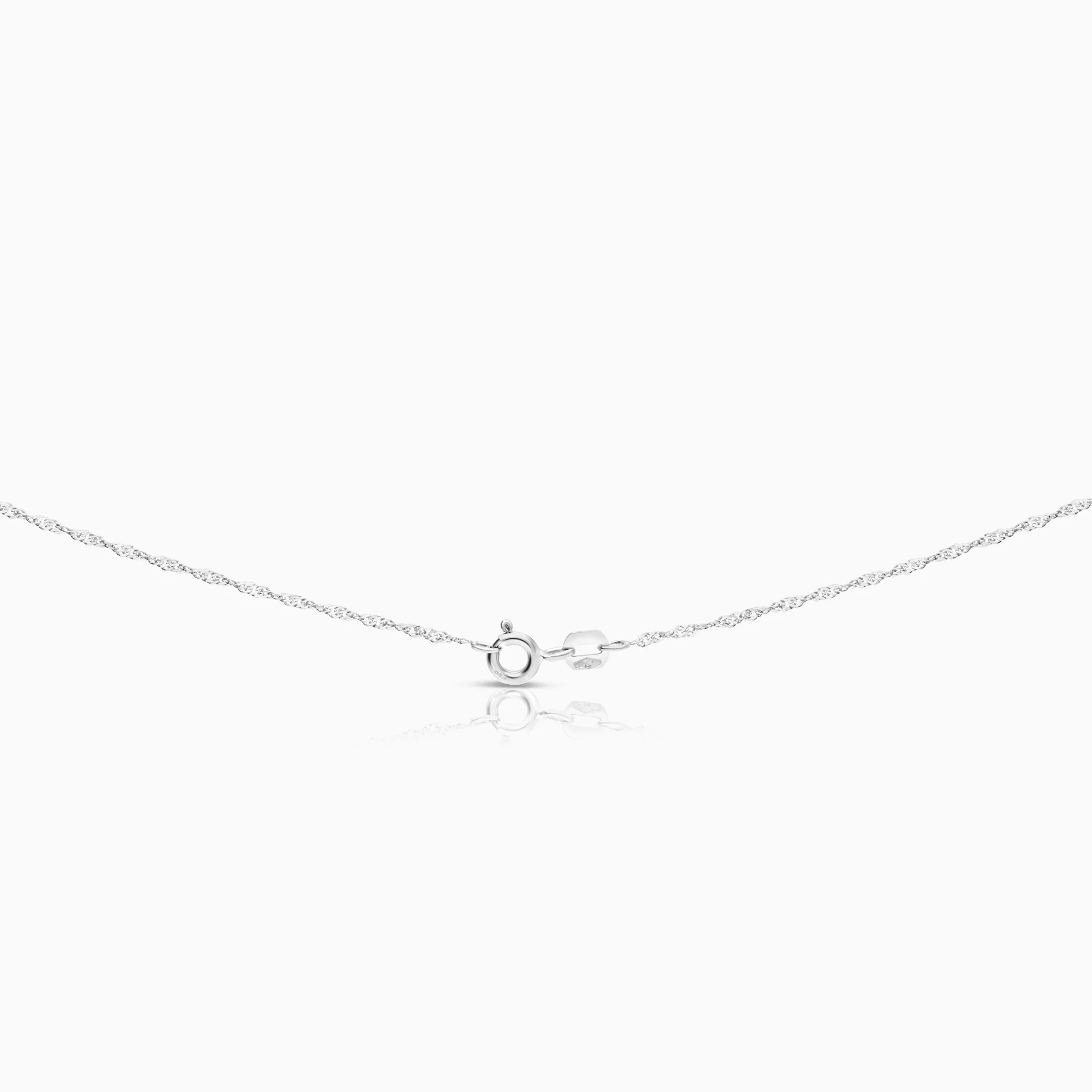 Necklace with heart pendant 0.08ct 18K white gold - Image 2