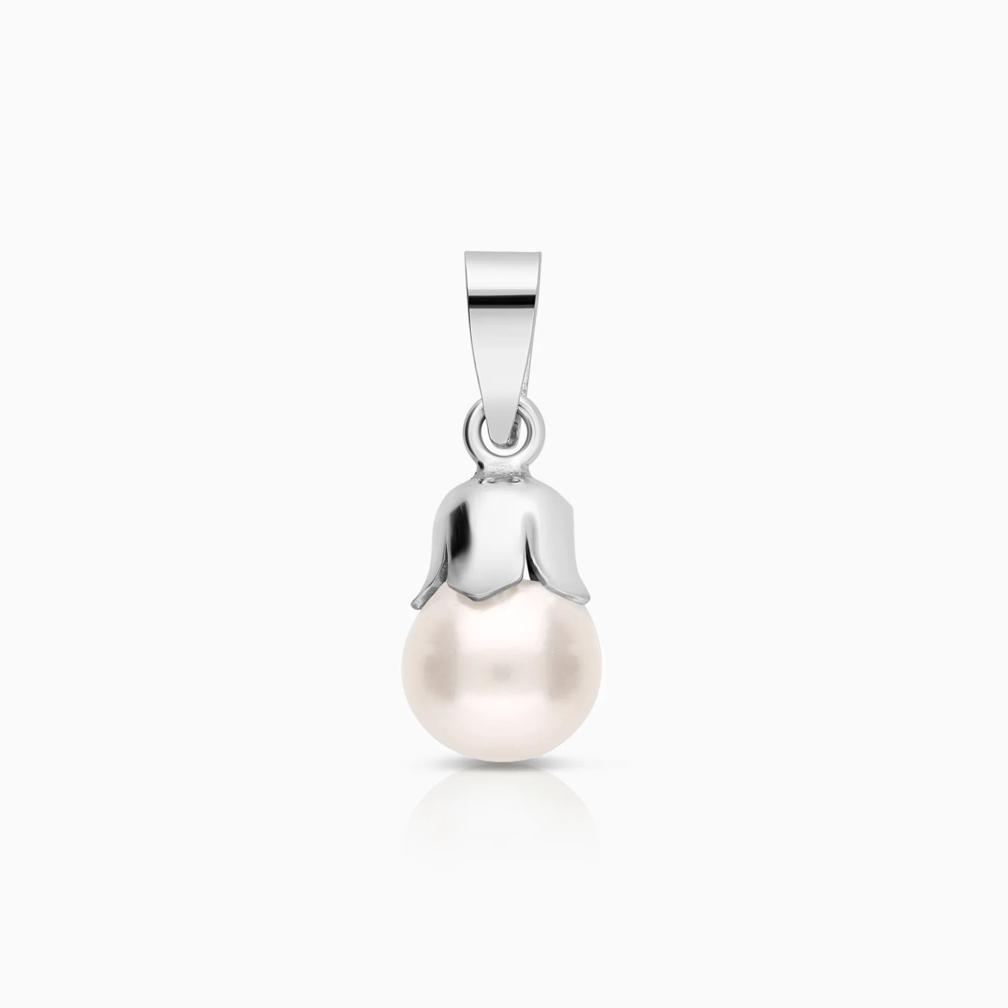 Pendant with cultured freshwater pearl 1.34g 18K white gold