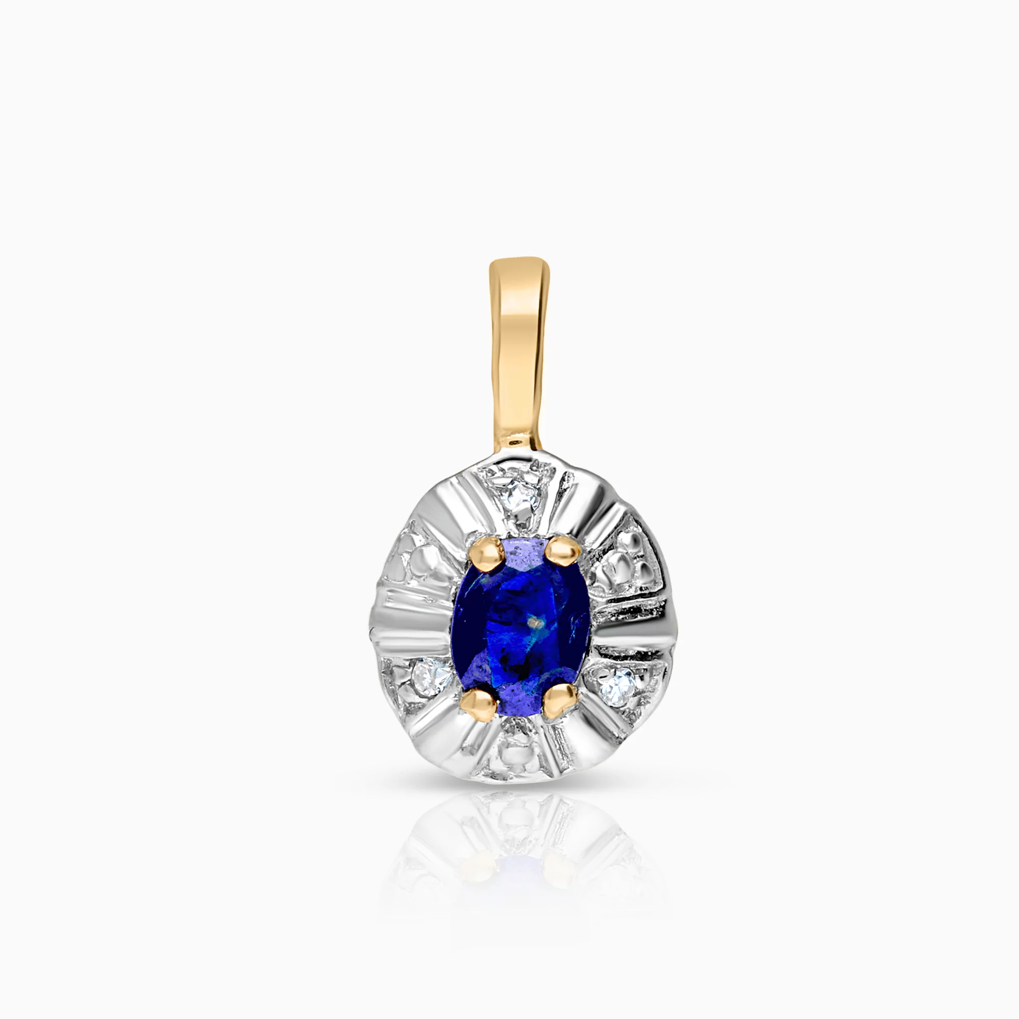 Diamond pendant with sapphire 0.006ct 18K gold