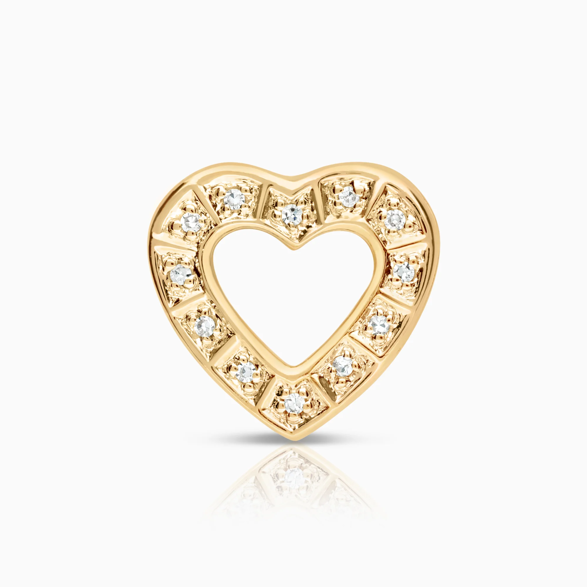 Diamond heart pendant 0.02ct 18K gold