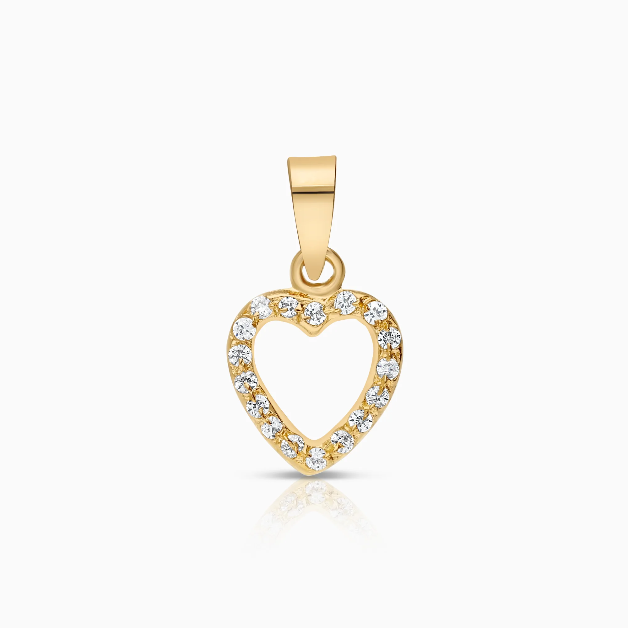 Heart pendant, 0.47g, 18K gold.