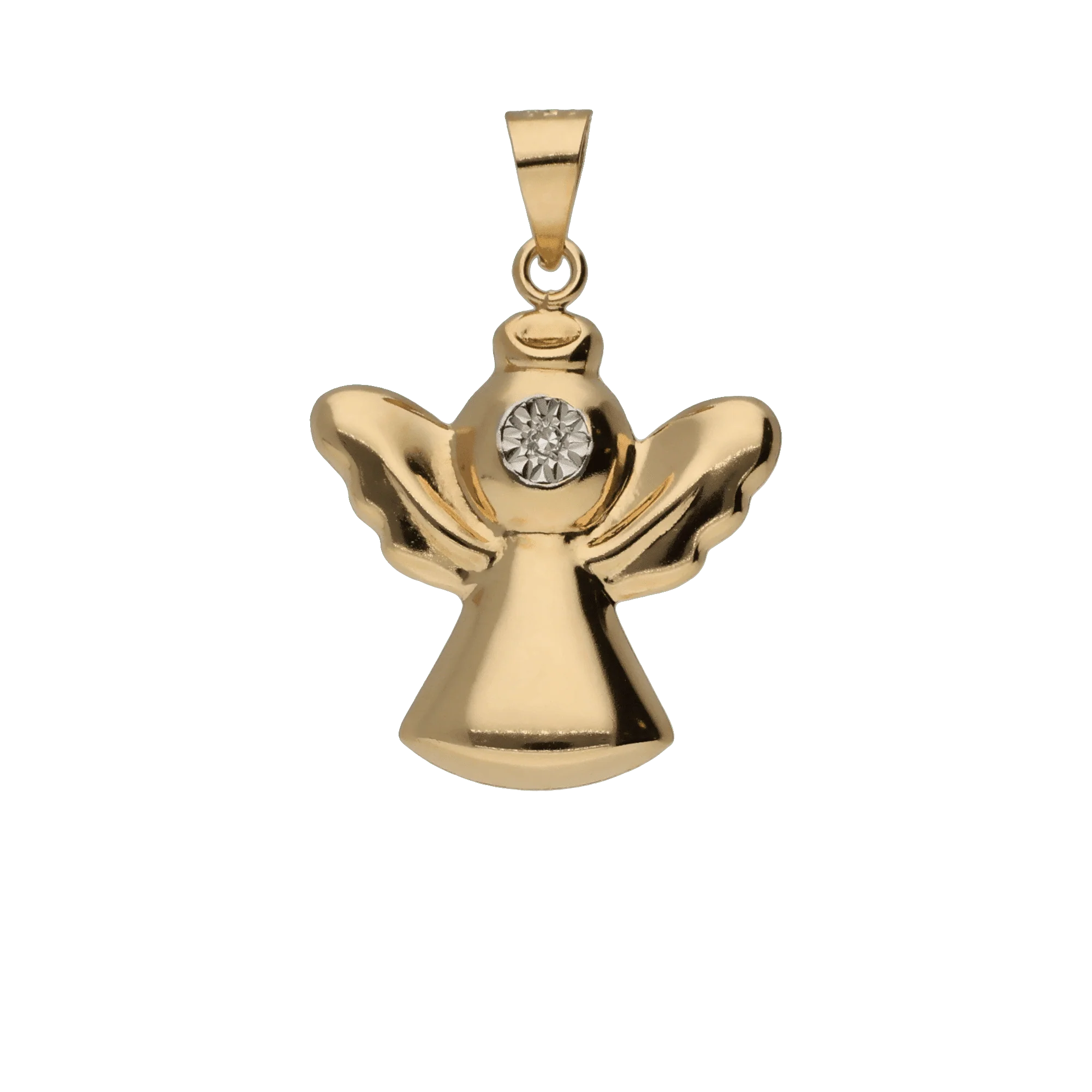 Angel pendant 0.005ct 18K gold - Image 2