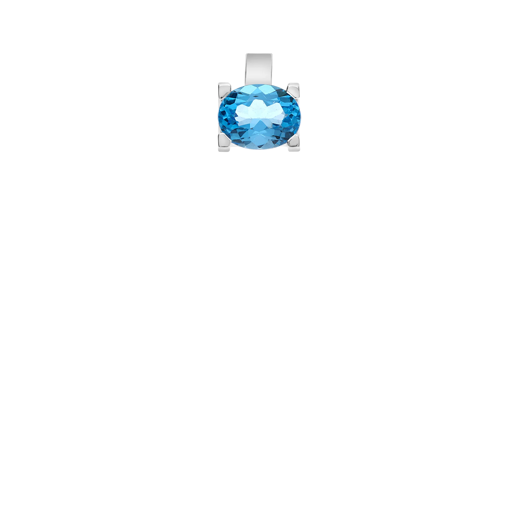 Blue topaz pendant 18K white gold - Image 2
