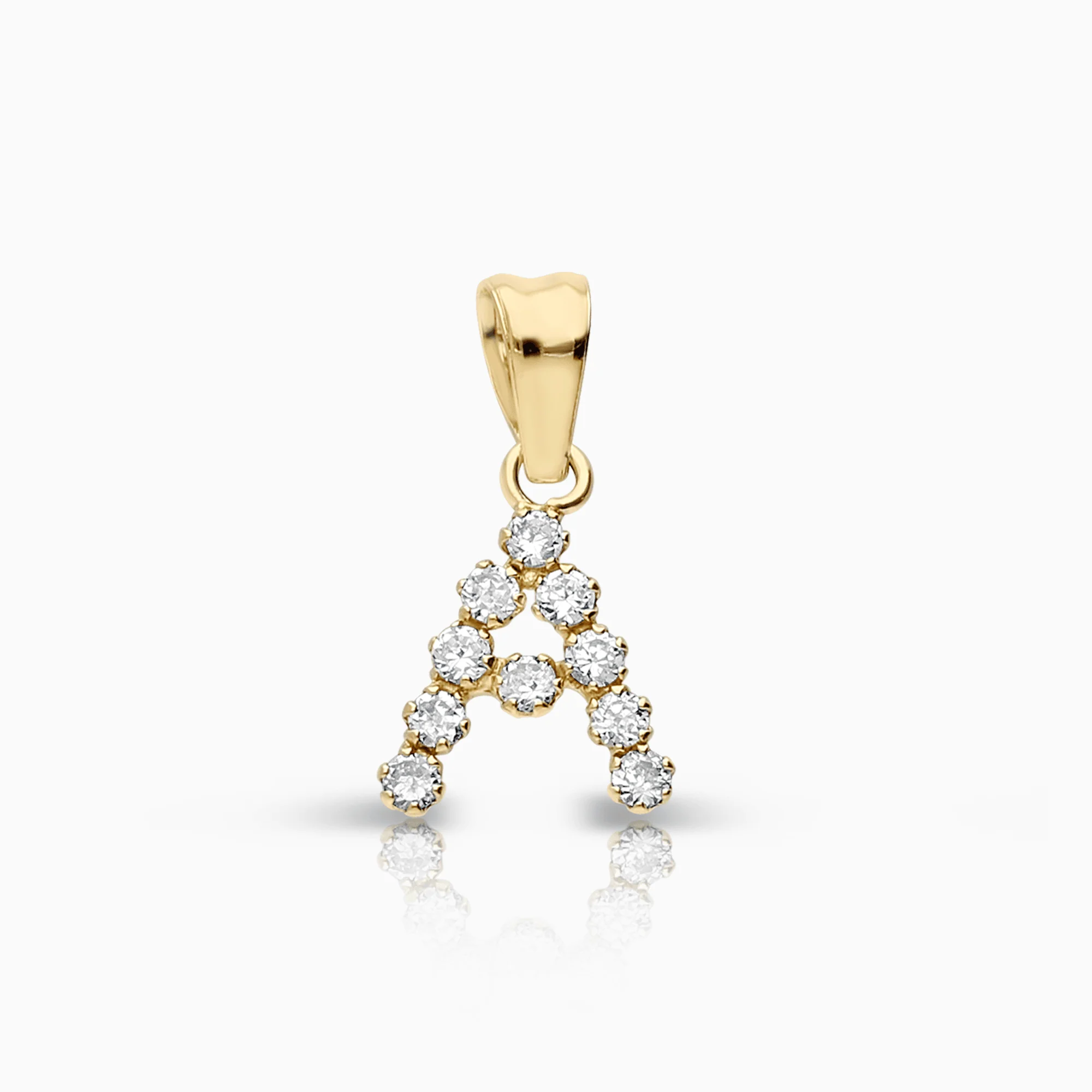 Pendant letter with white stones 0.30g 18K gold