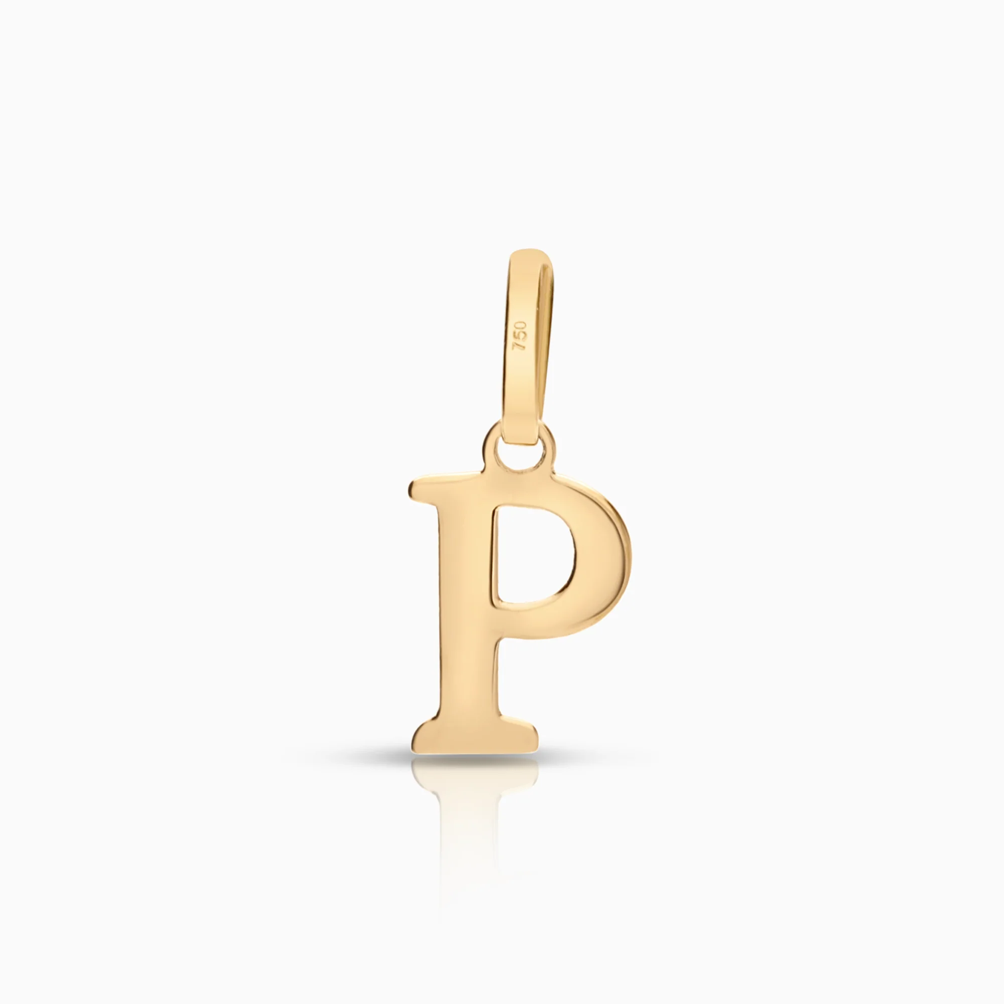 Letter P pendant 0.16g 18K gold