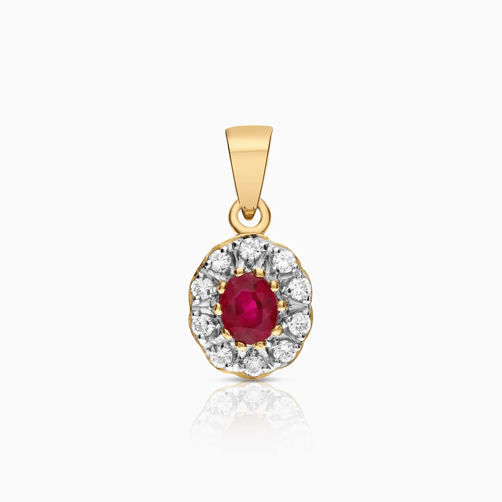Carmosé pendant with diamonds and ruby 0.18ct 18K gold