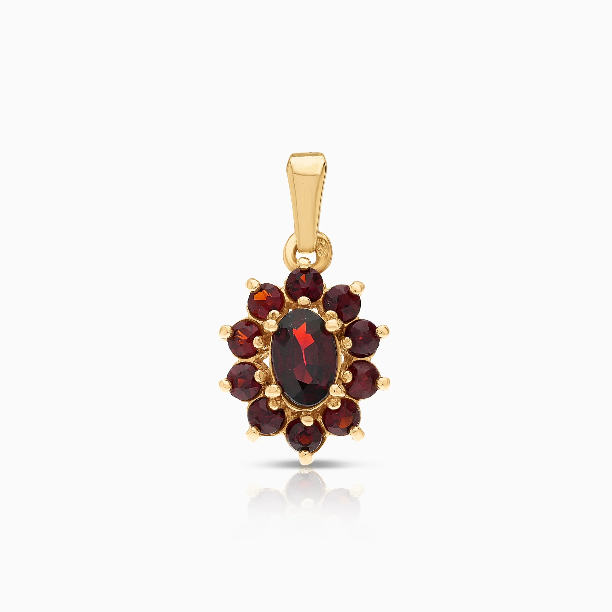 Carmosé pendant with red garnets 1.93g 18K gold
