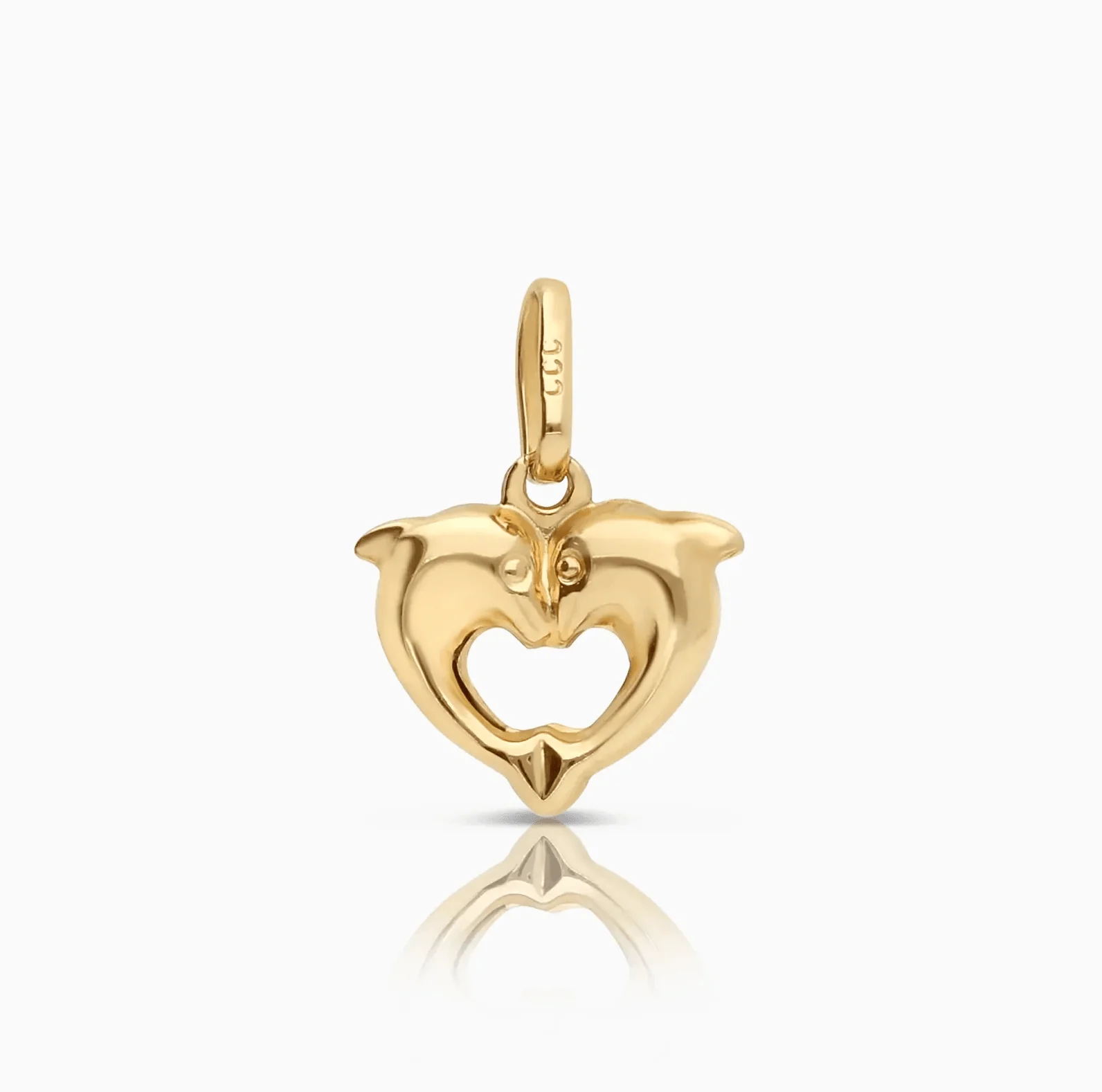 Dolphin heart pendant 0.42g 18K gold