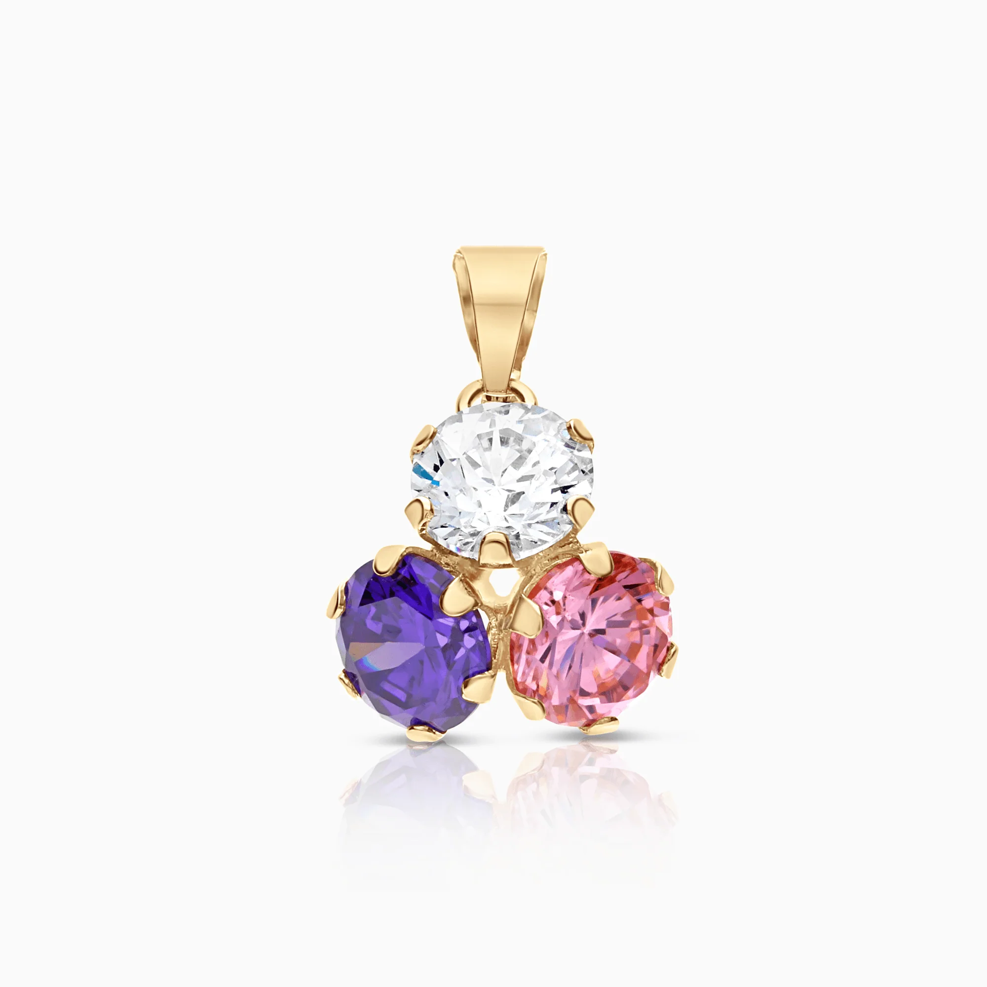 Pendant with colored cubic 0.93g 18K gold