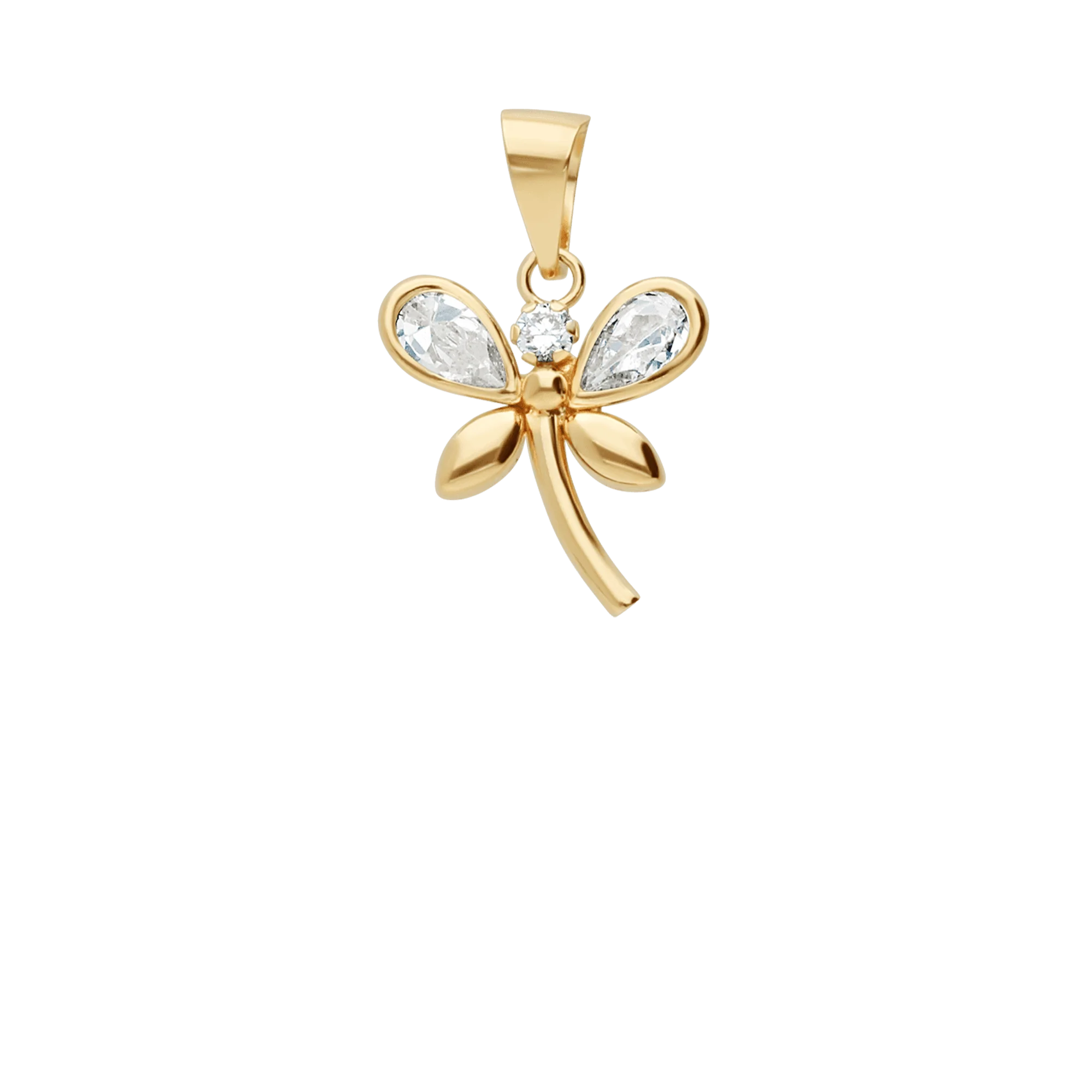 Butterfly Pendant with White Stones 0.50g 18K Gold - Image 2