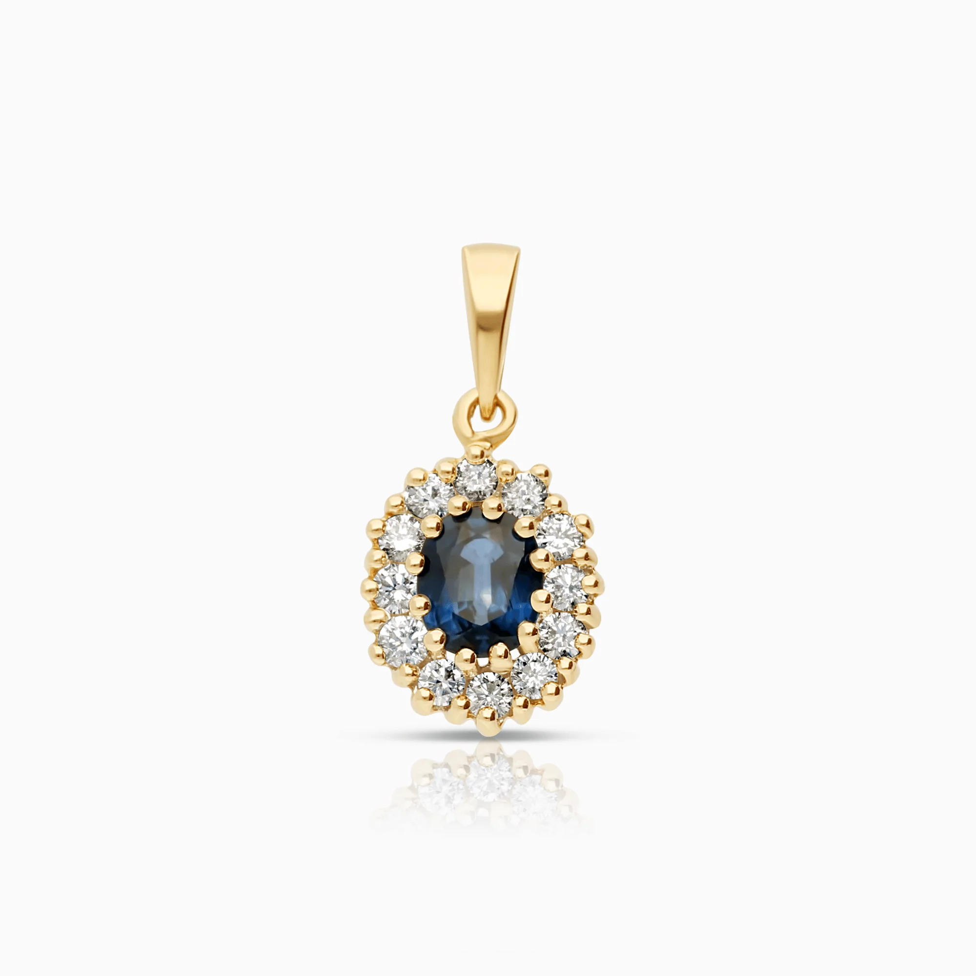 Halo Pendant 0.96ct 18K Gold