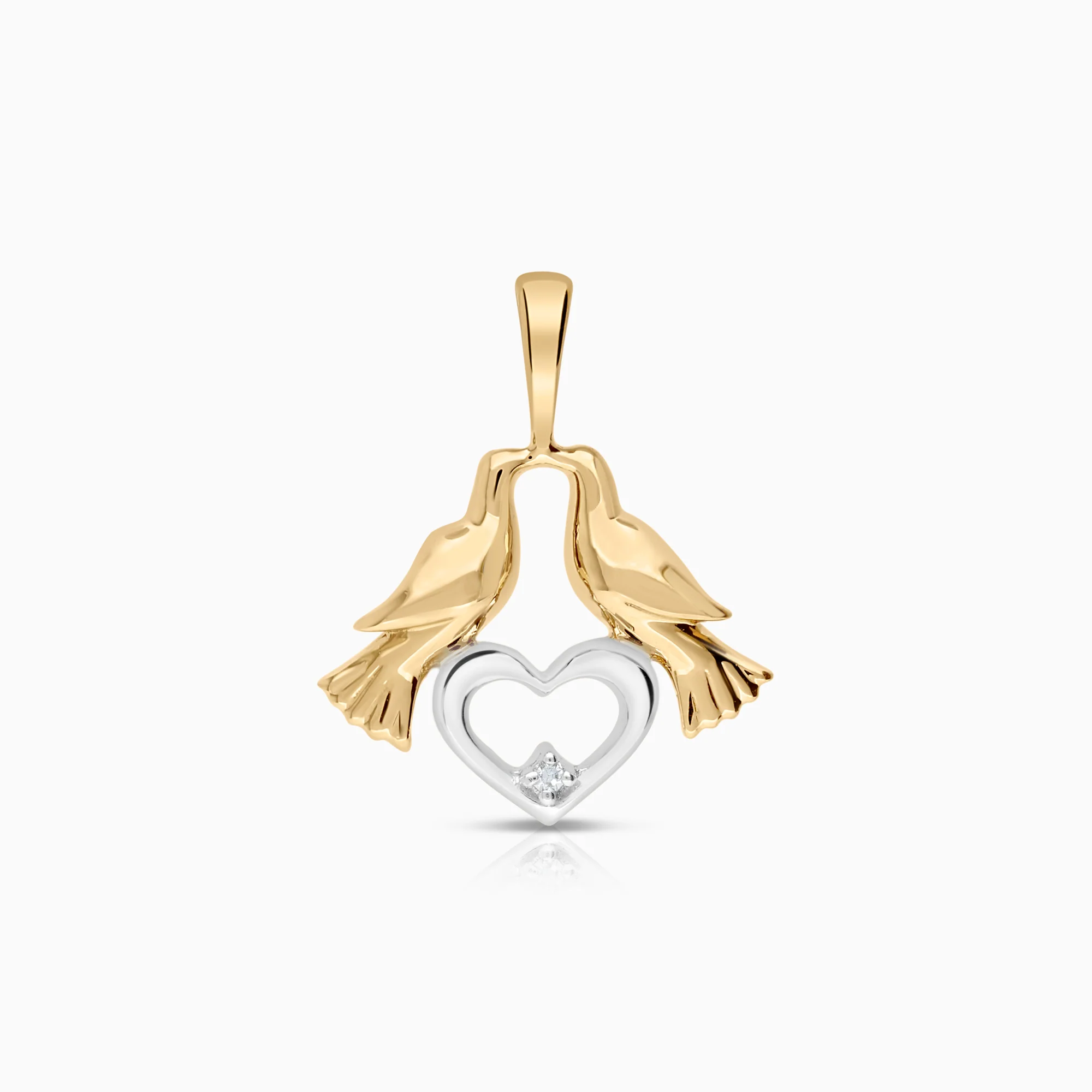 Heart-shaped pendant 0.005 ct 18K gold