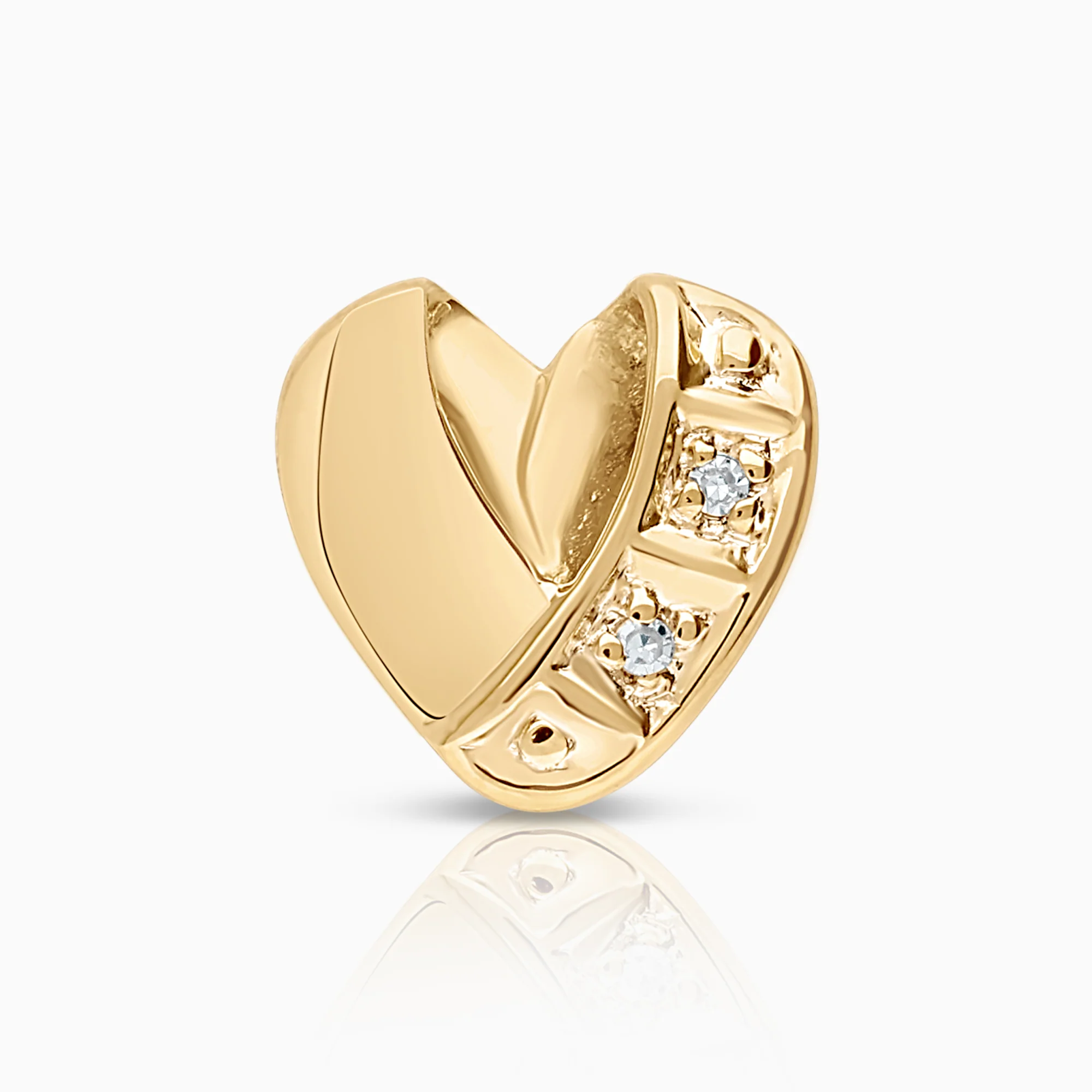 Heart-shaped pendant 0.006 ct 18K gold