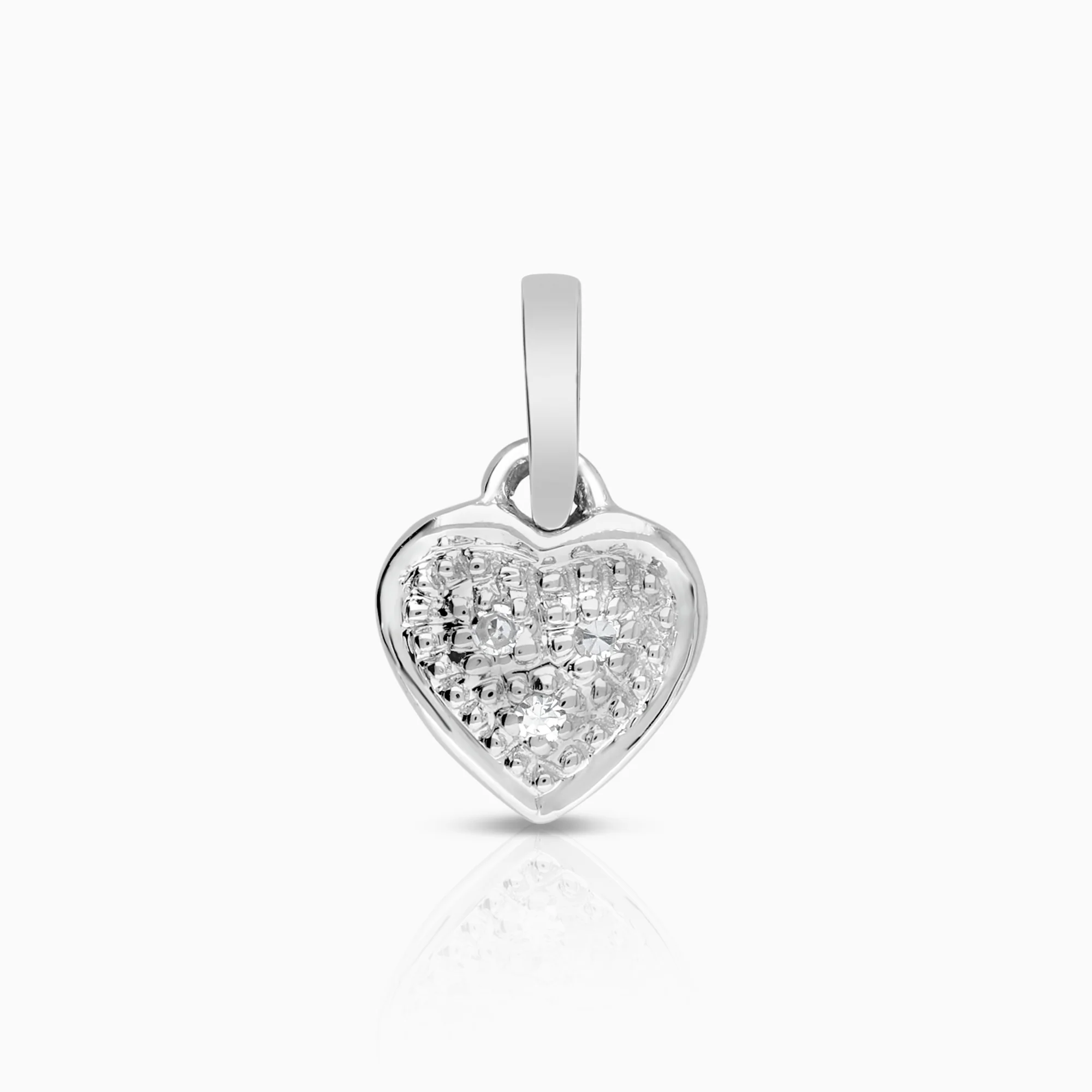 Heart pendant 0.01ct 14K white gold