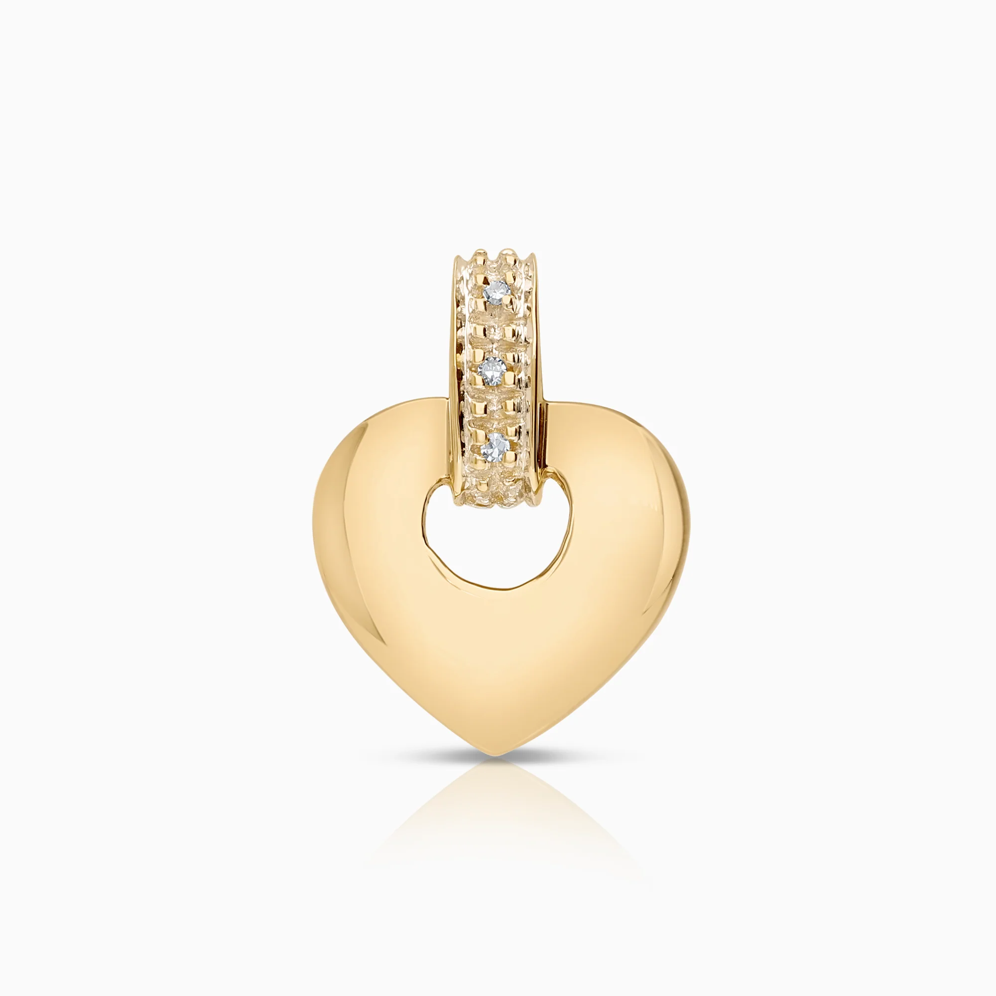 Heart pendant 0.01ct 18K gold