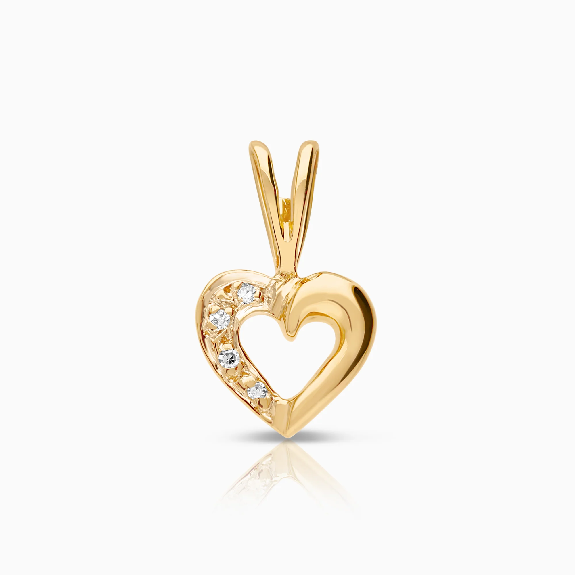 Heart pendant 0.01ct 18K gold