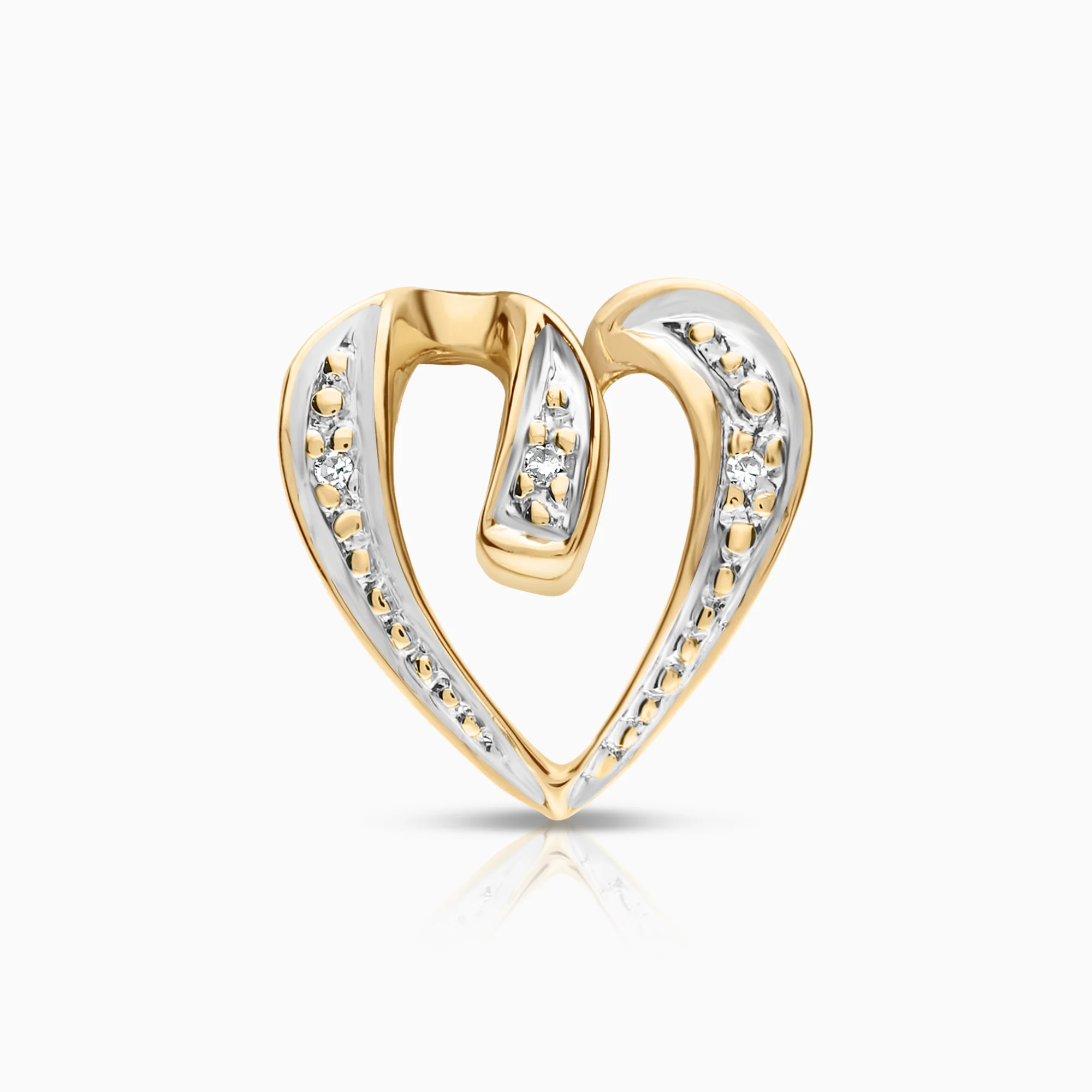 Heart pendant 0.01ct 18K gold