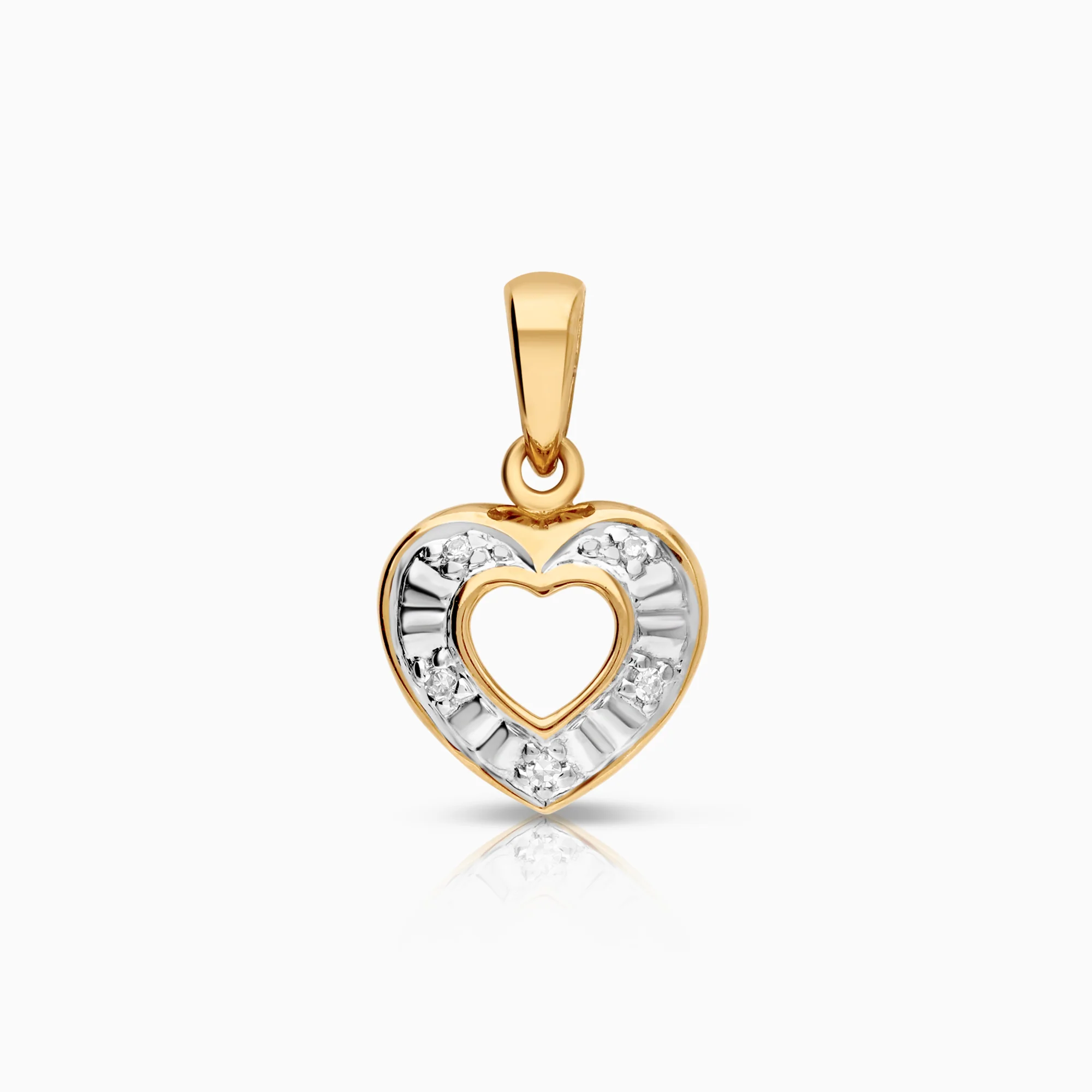 Heart pendant 0.01ct 18K gold