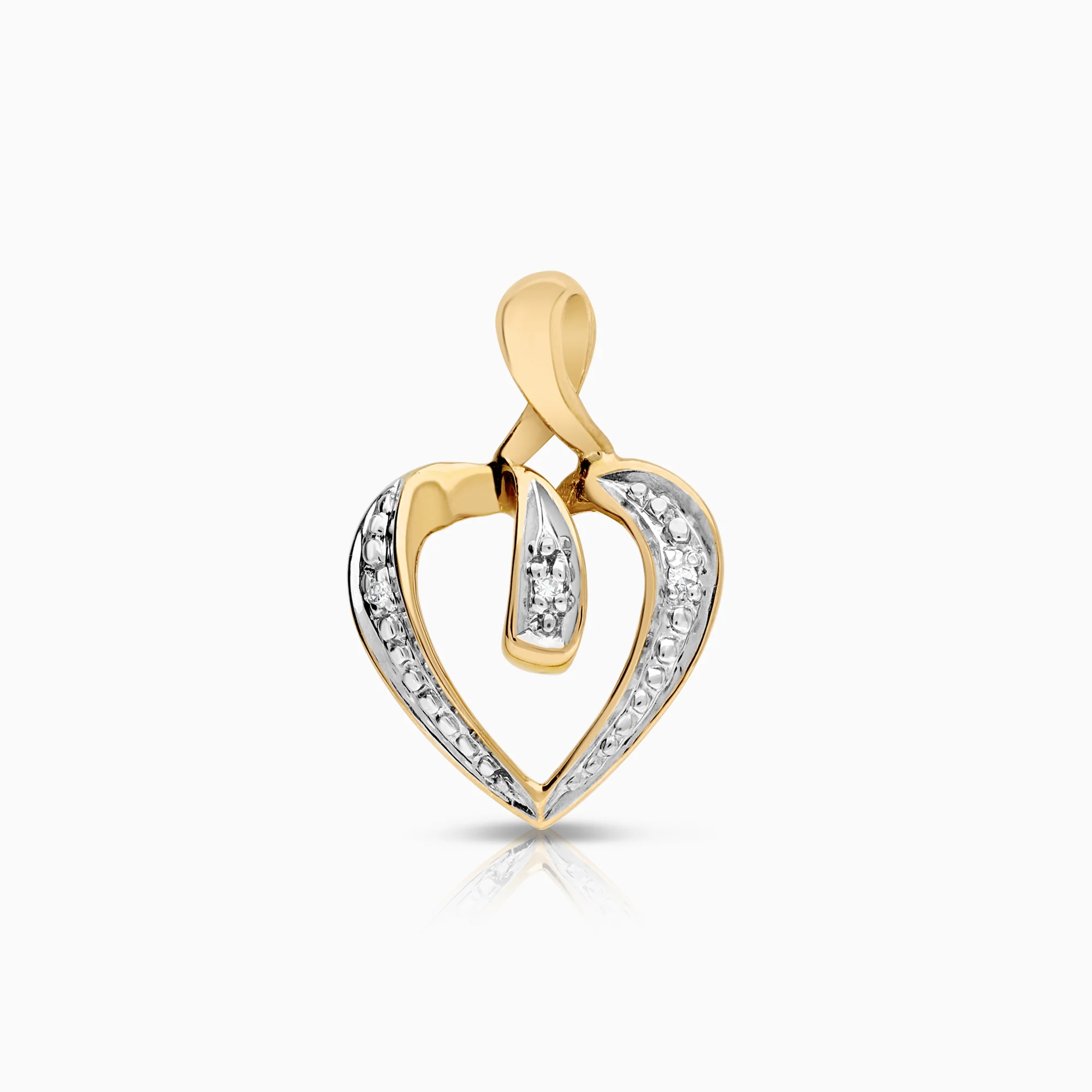 Heart pendant 0.01ct 18K gold
