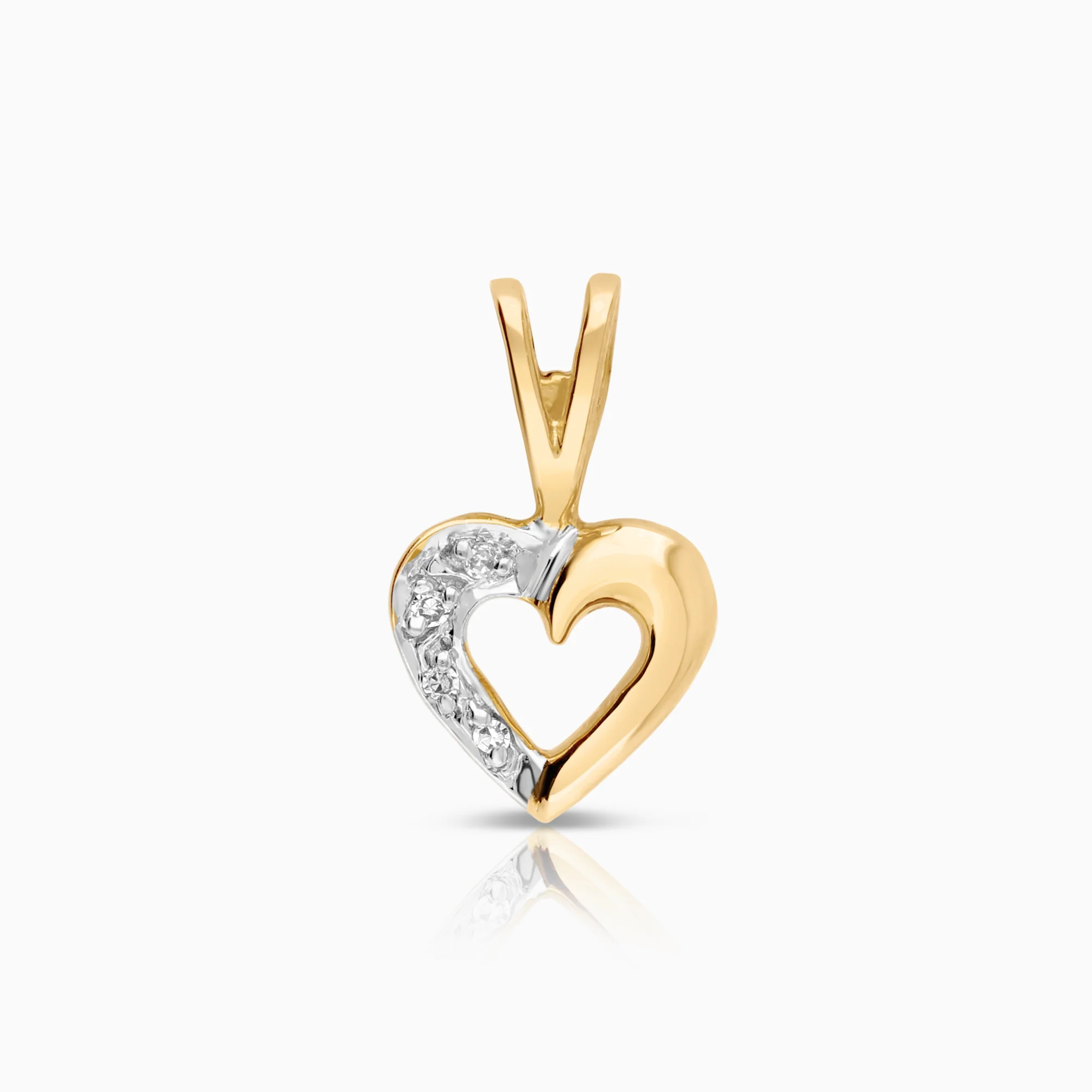 Heart pendant 0.01ct 18K gold