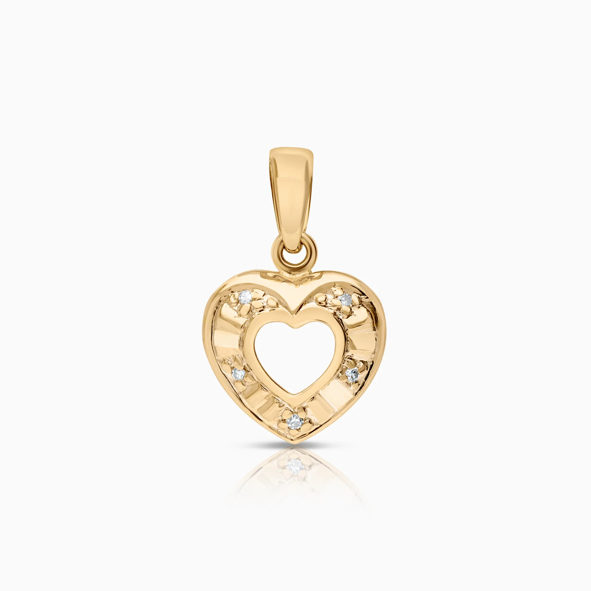 Heart pendant 0.02ct 18K gold