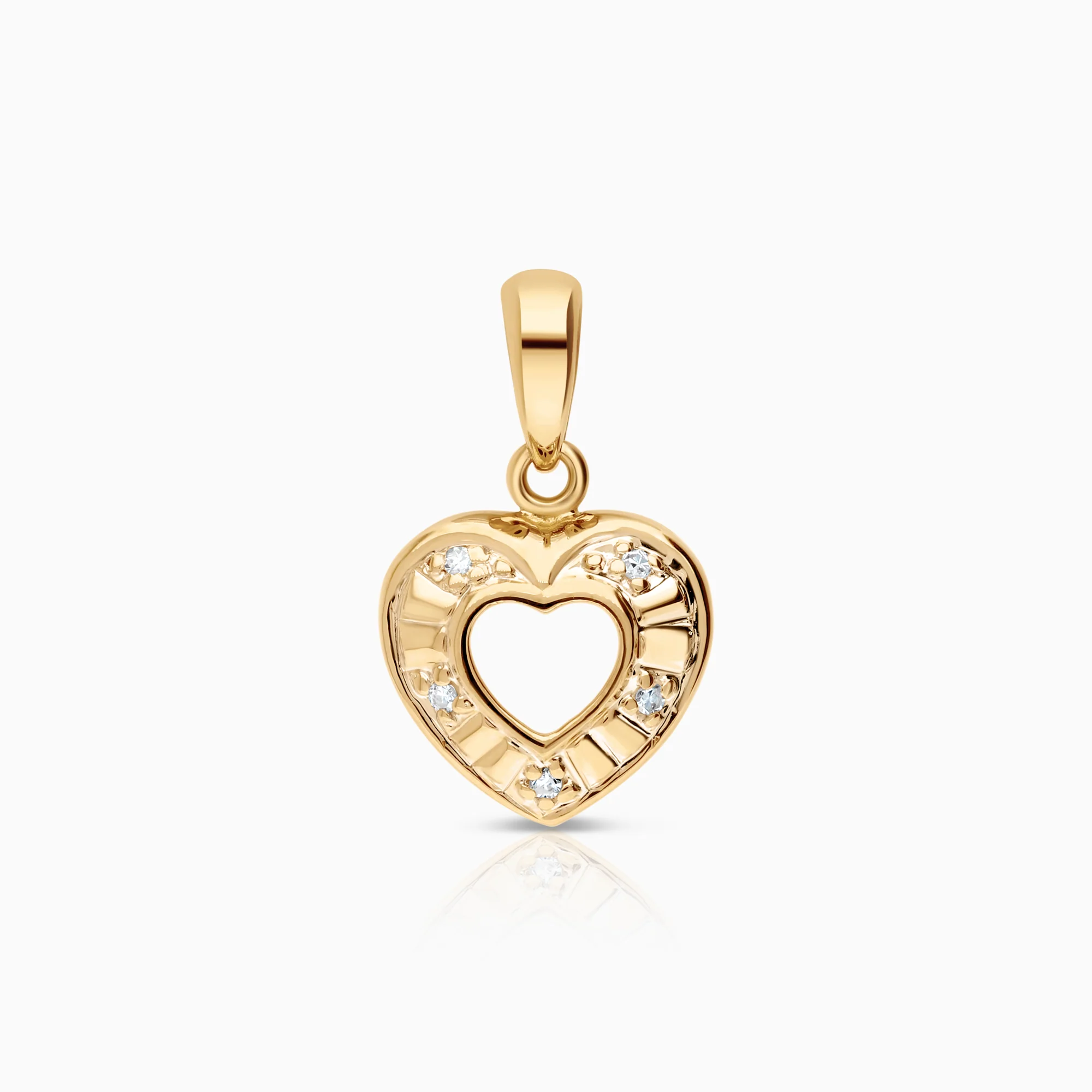 Heart pendant 0.02ct 18K gold