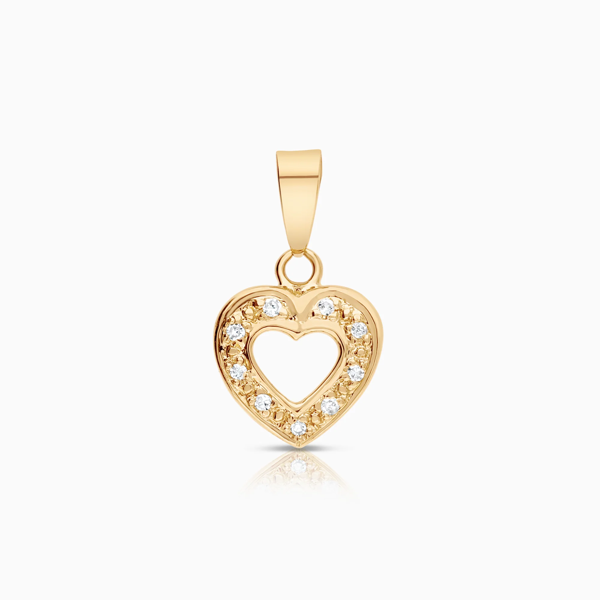 Heart pendant 0.02ct 18K gold