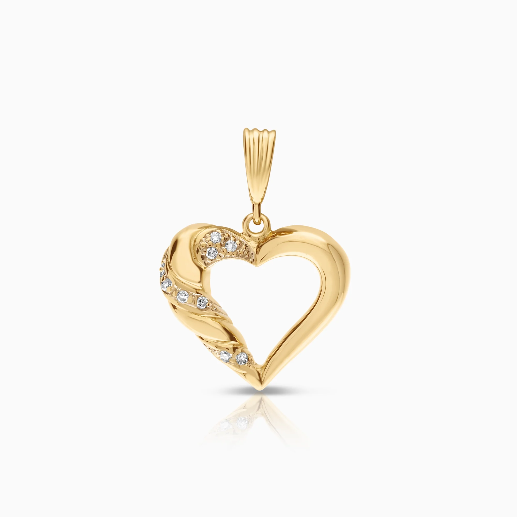 Heart pendant 0.02ct 18K gold