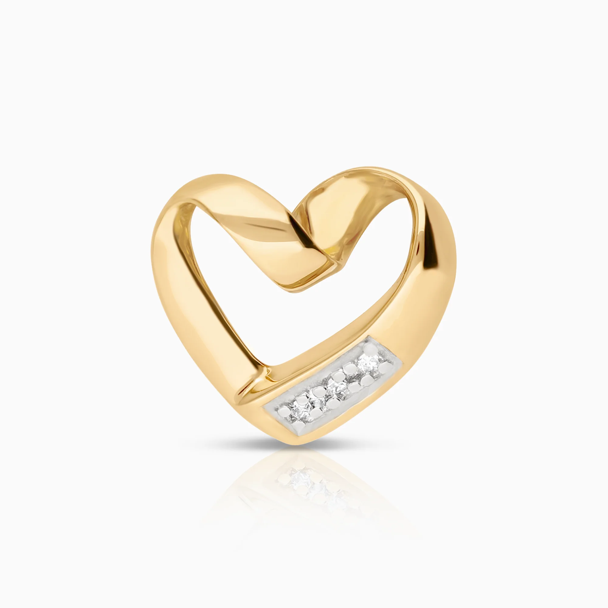 Heart pendant, 0.03ct 18K gold