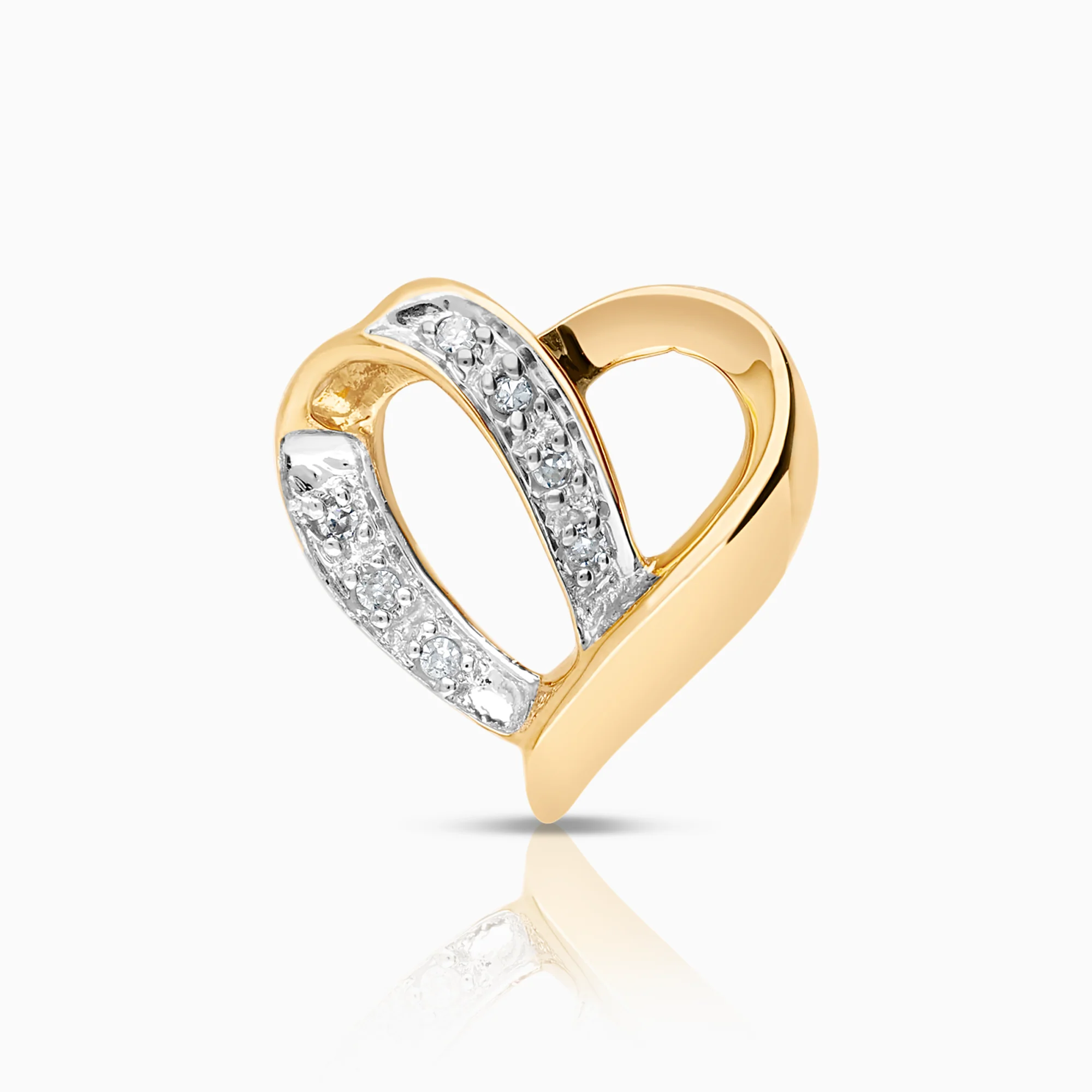 Heart pendant, 0.03ct 18K gold
