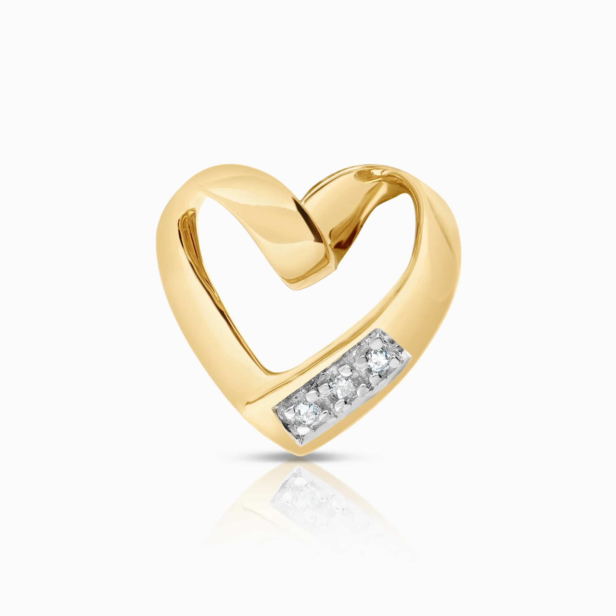 Heart pendant, 0.03ct 18K gold
