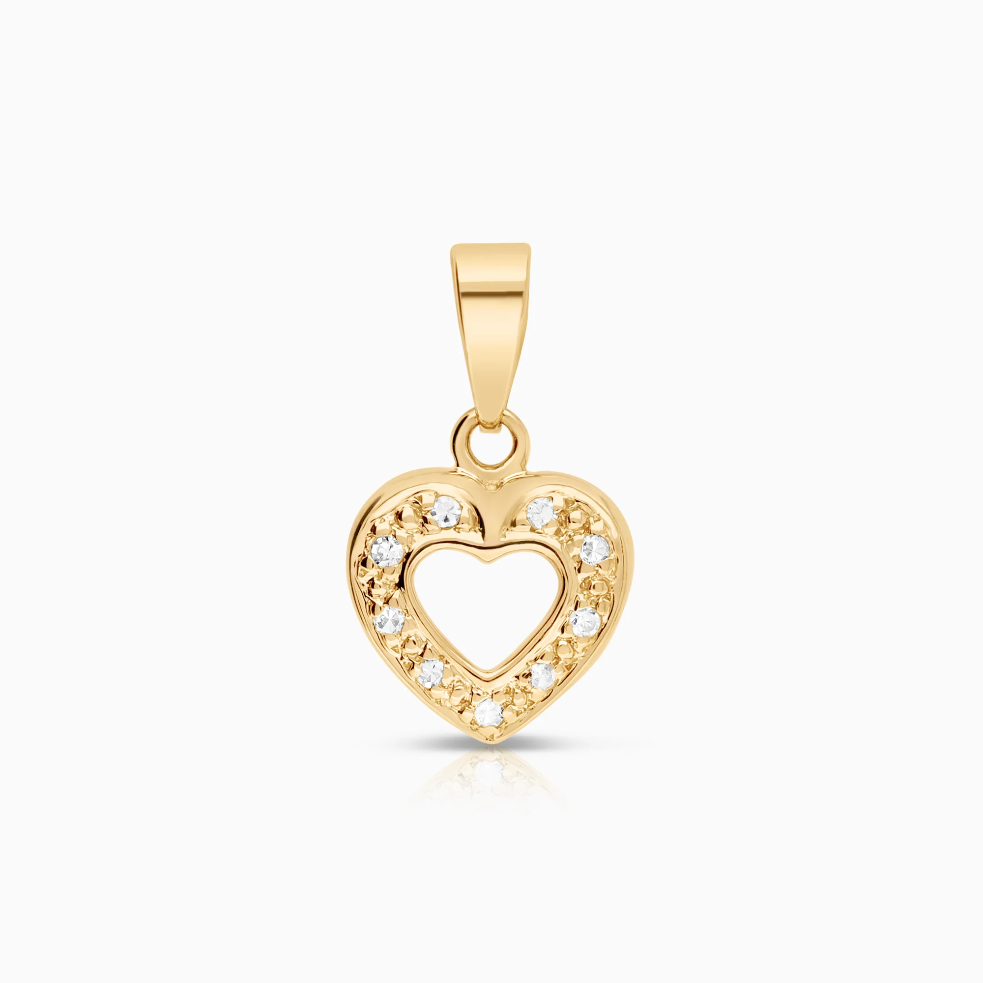 Heart pendant, 0.03ct 18K gold