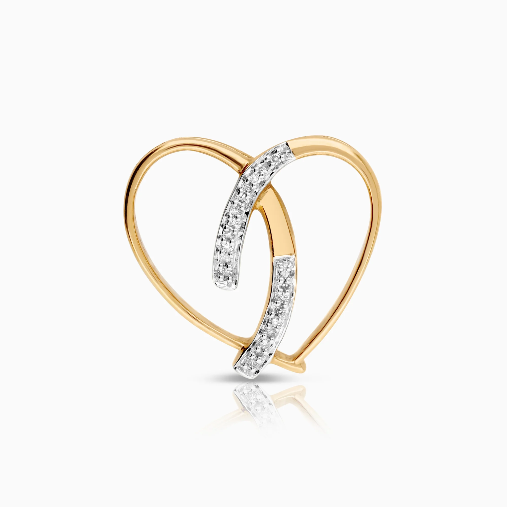 Heart pendant, 0.03ct 18K gold