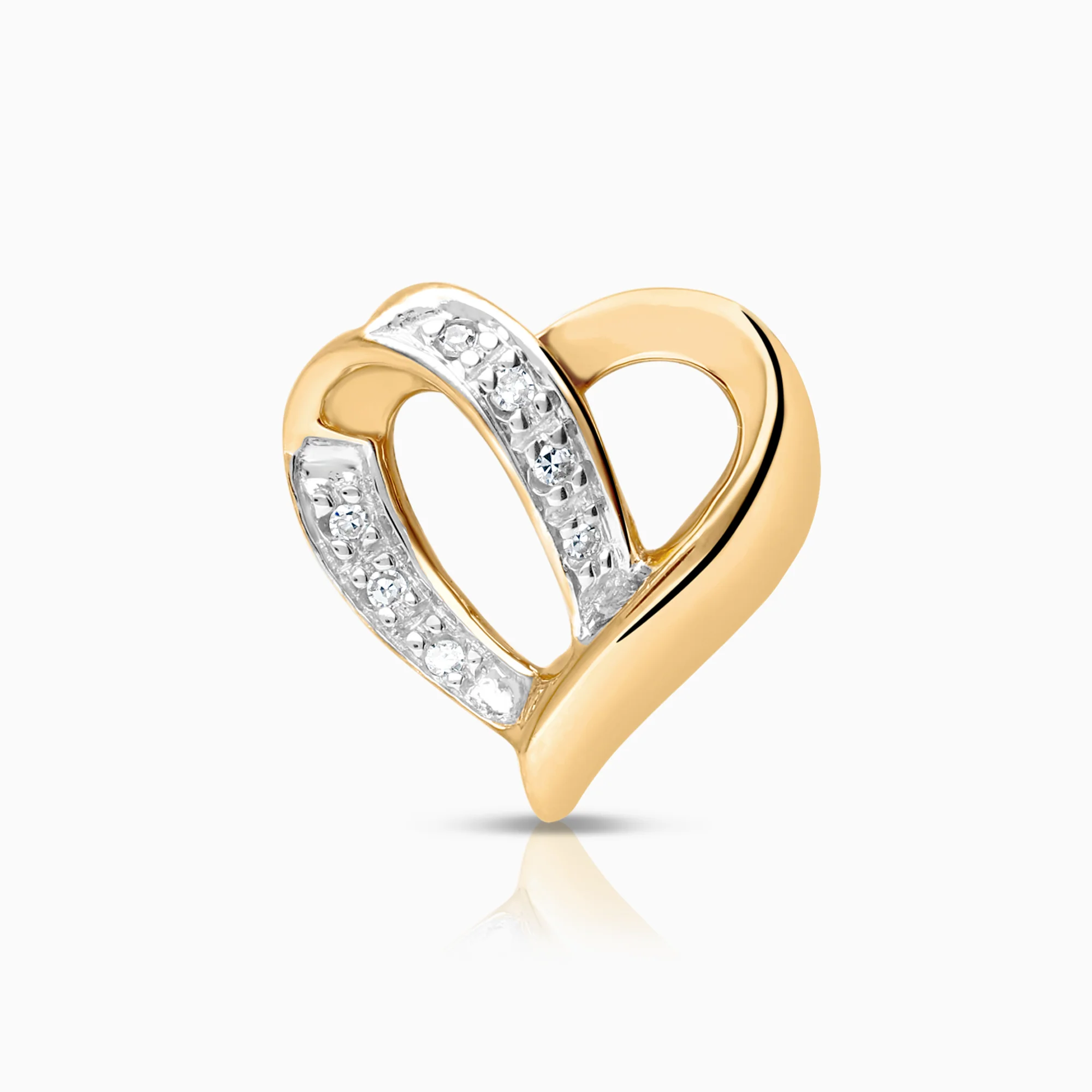 Heart pendant, 0.03ct 18K gold