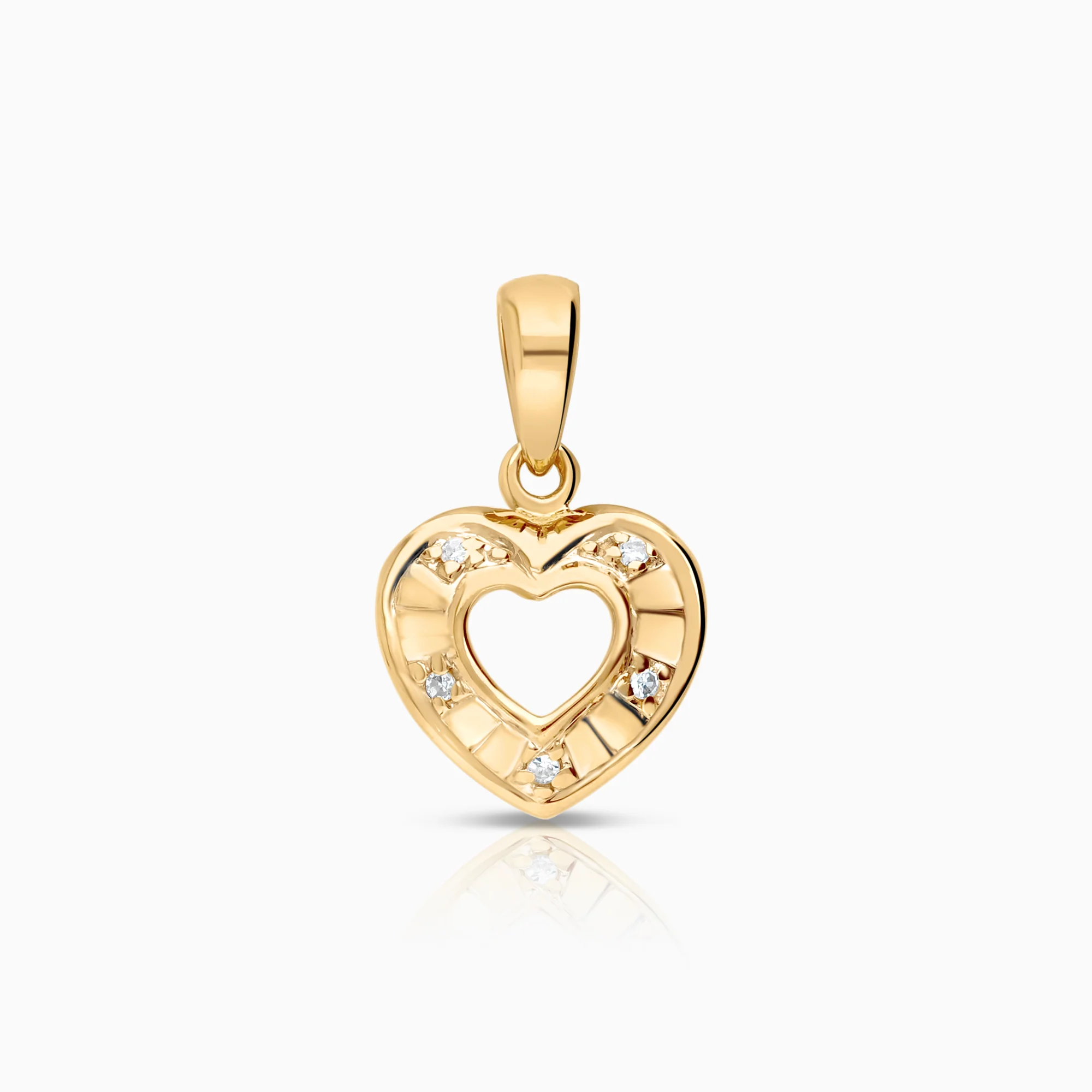 Heart pendant, 0.03ct 18K gold