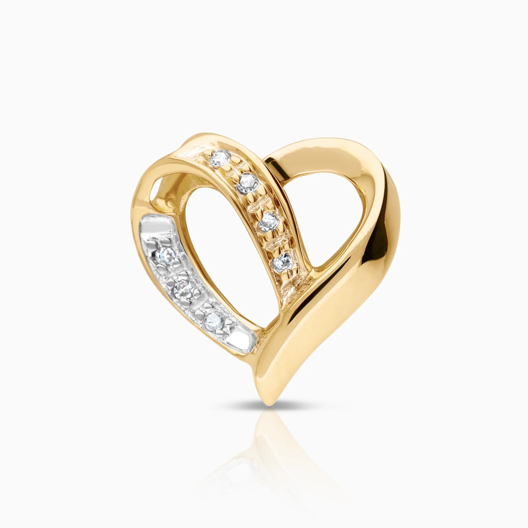 Heart pendant, 0.03ct 18K gold