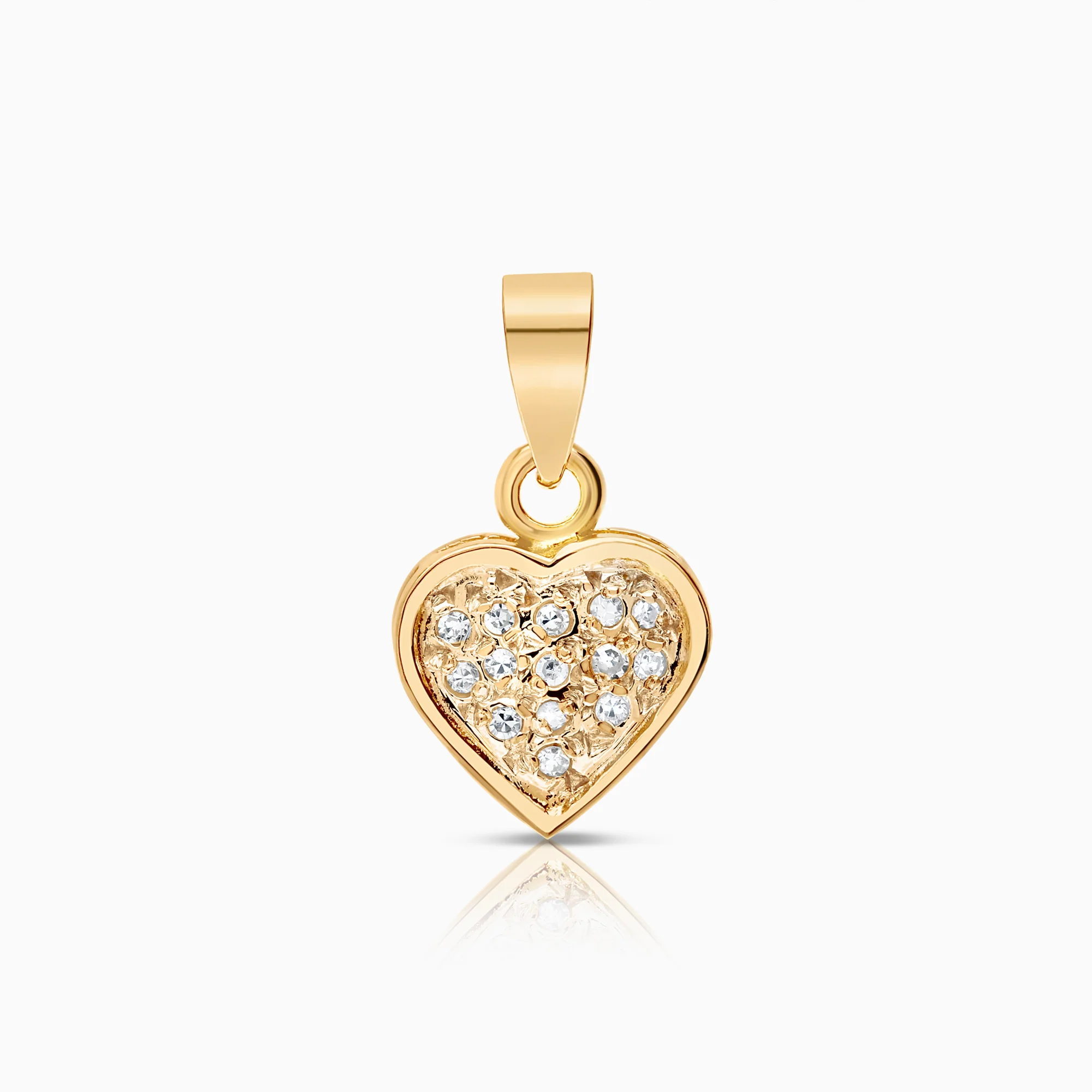 Heart pendant, 0.03ct 18K gold