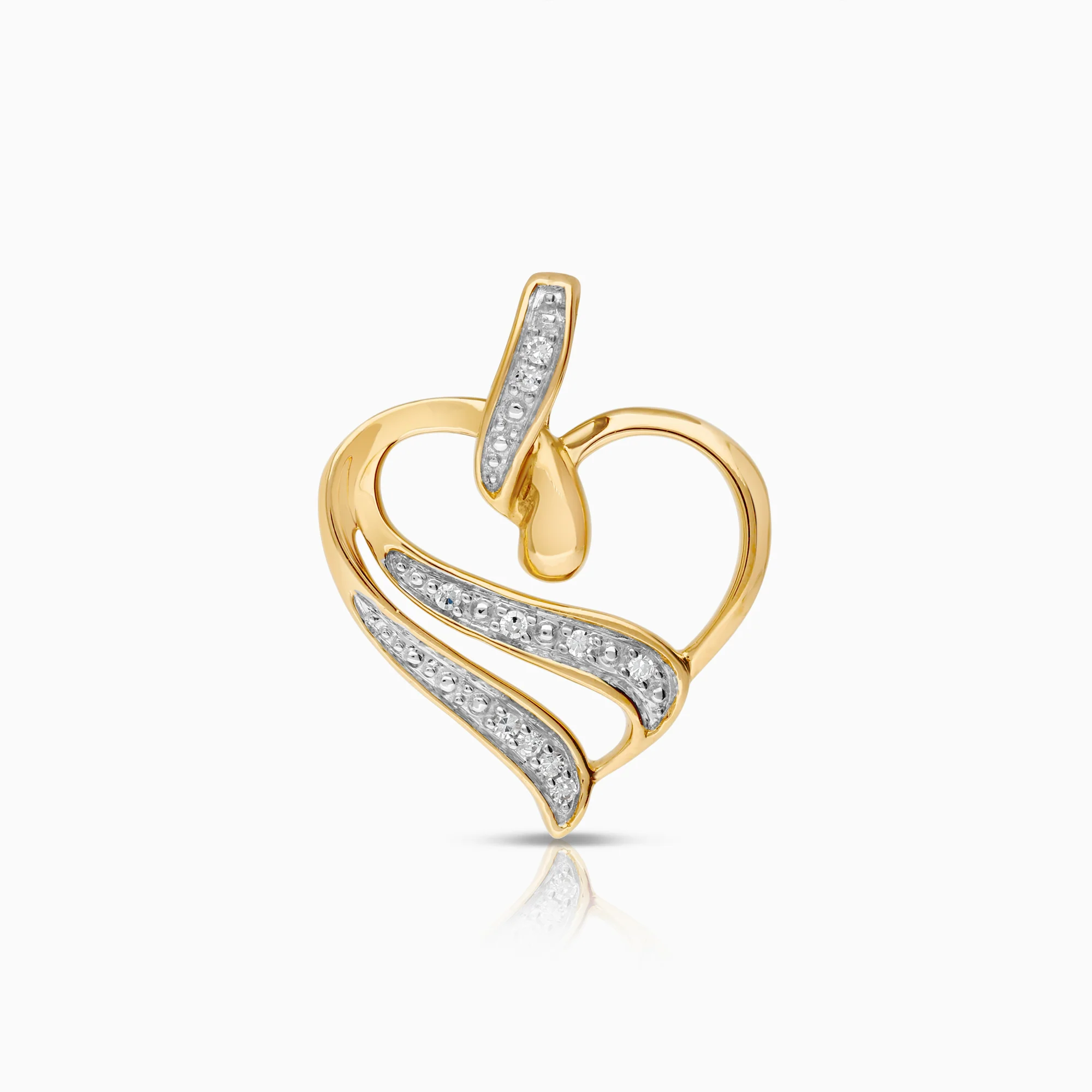 Heart pendant, 0.03ct 18K gold
