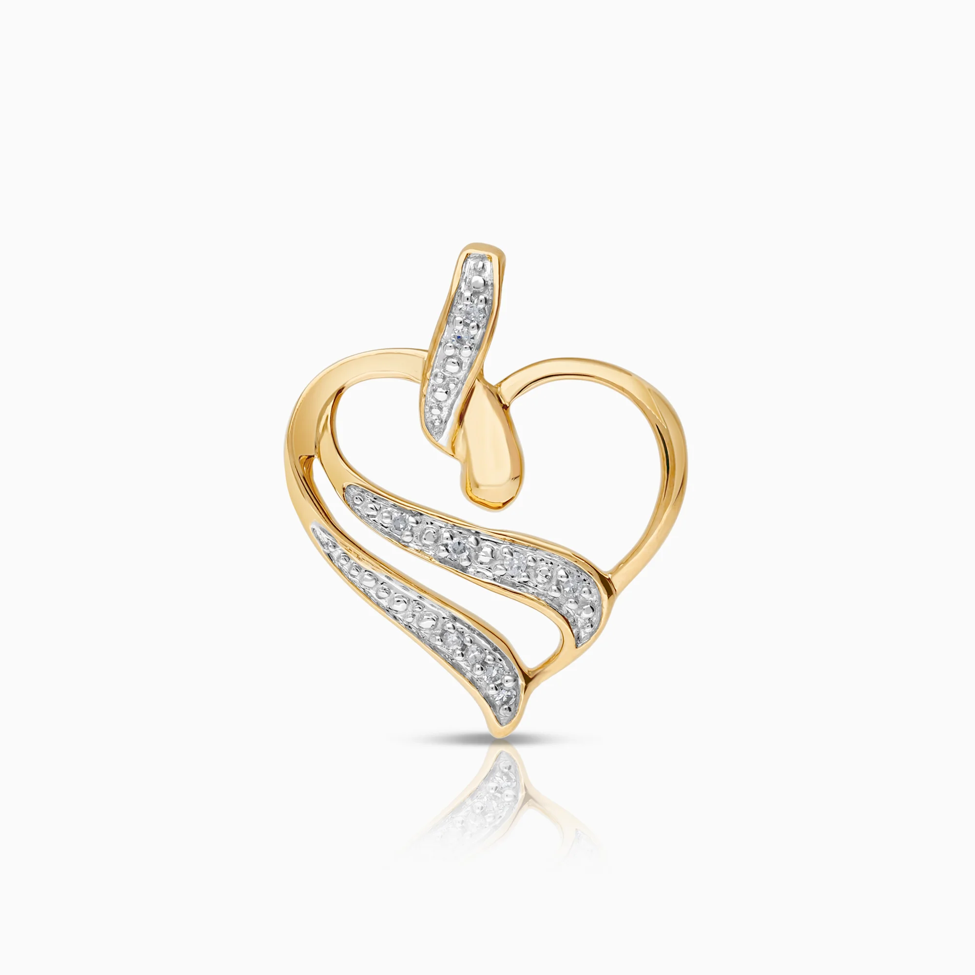 Heart pendant, 0.03ct 18K gold