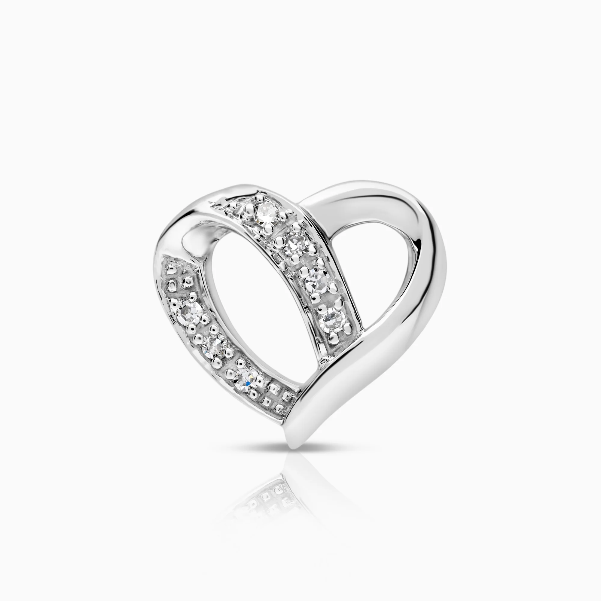Heart pendant 0.03ct 18K white gold