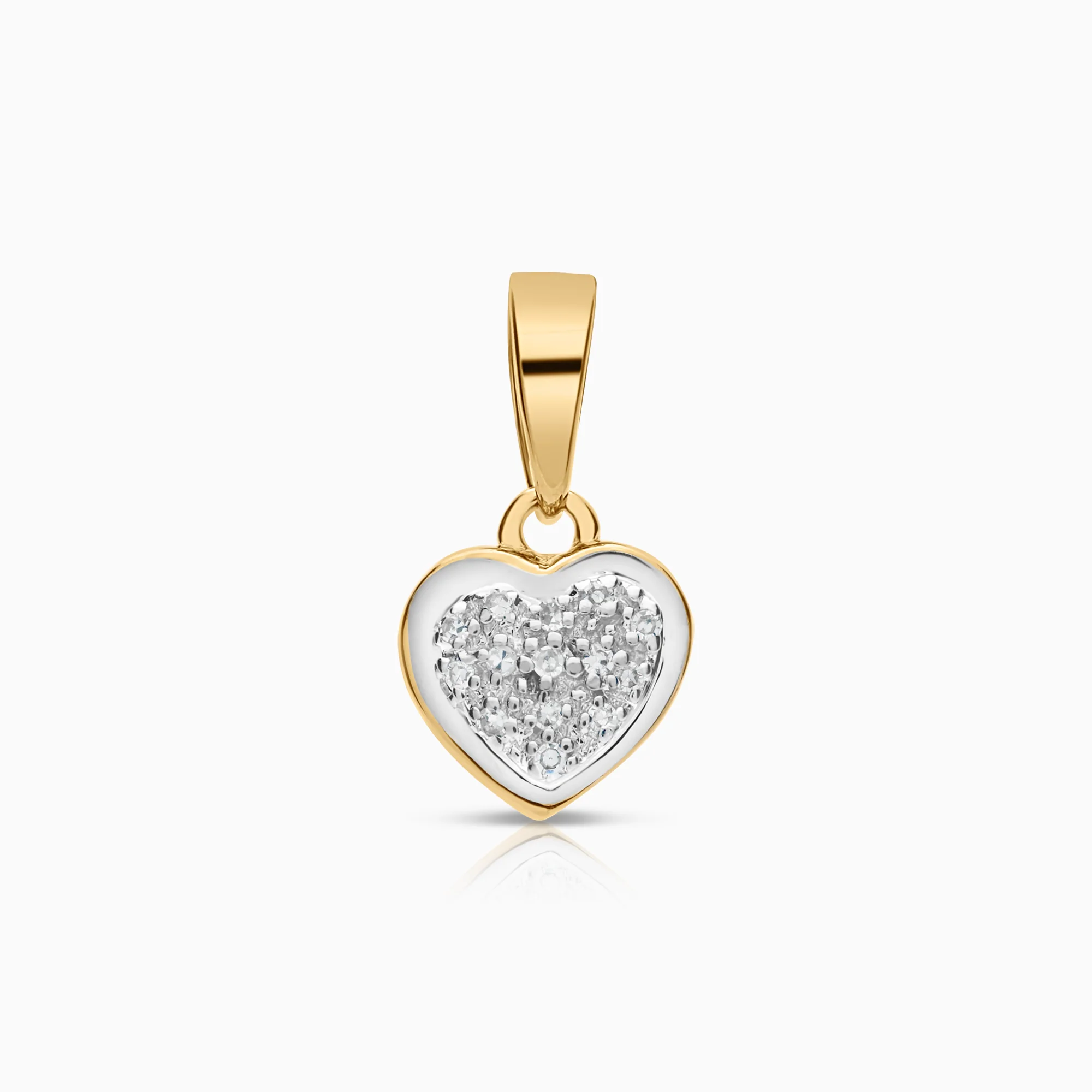 Heart pendant 0.04ct 18K gold