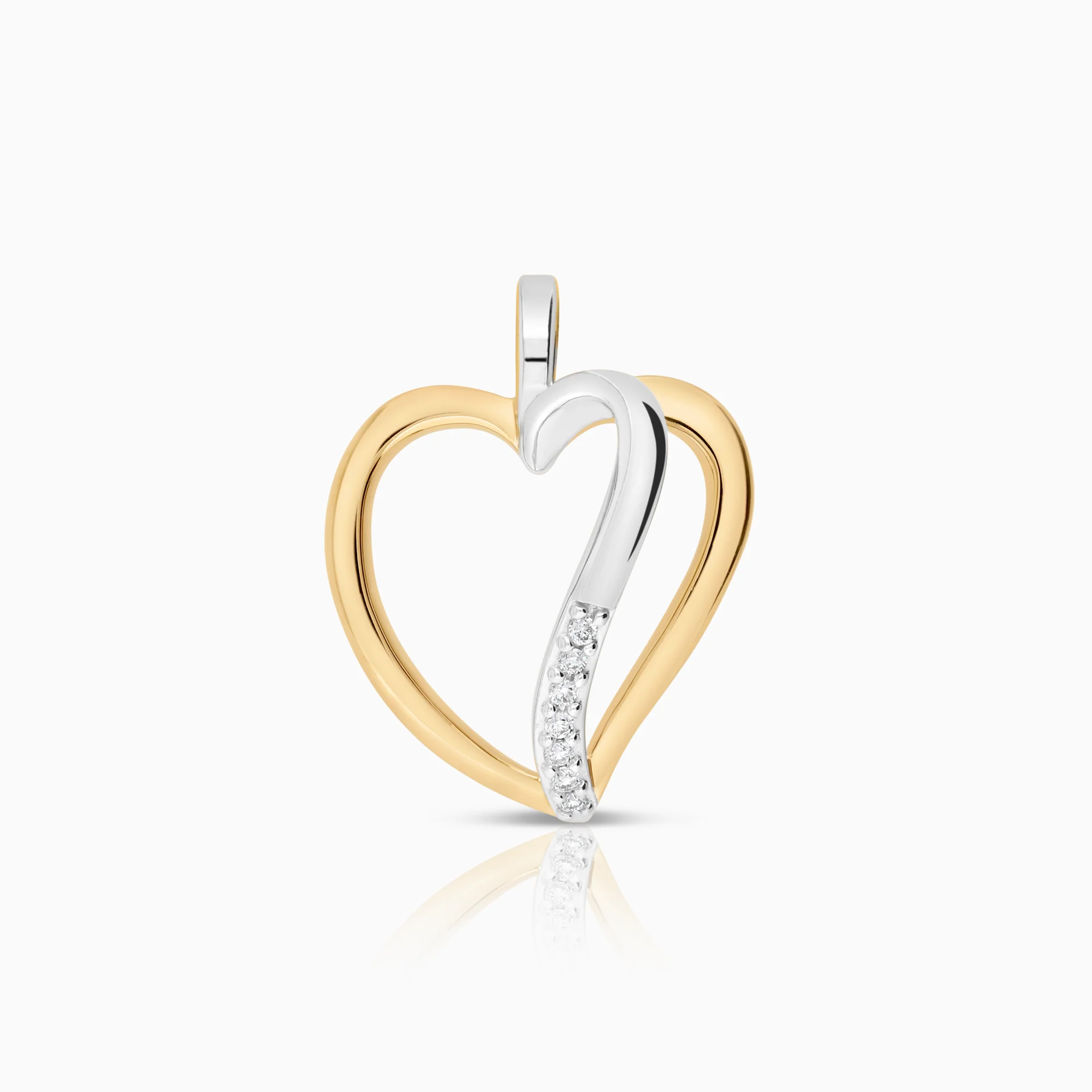 Heart pendant 0.04ct 18K gold