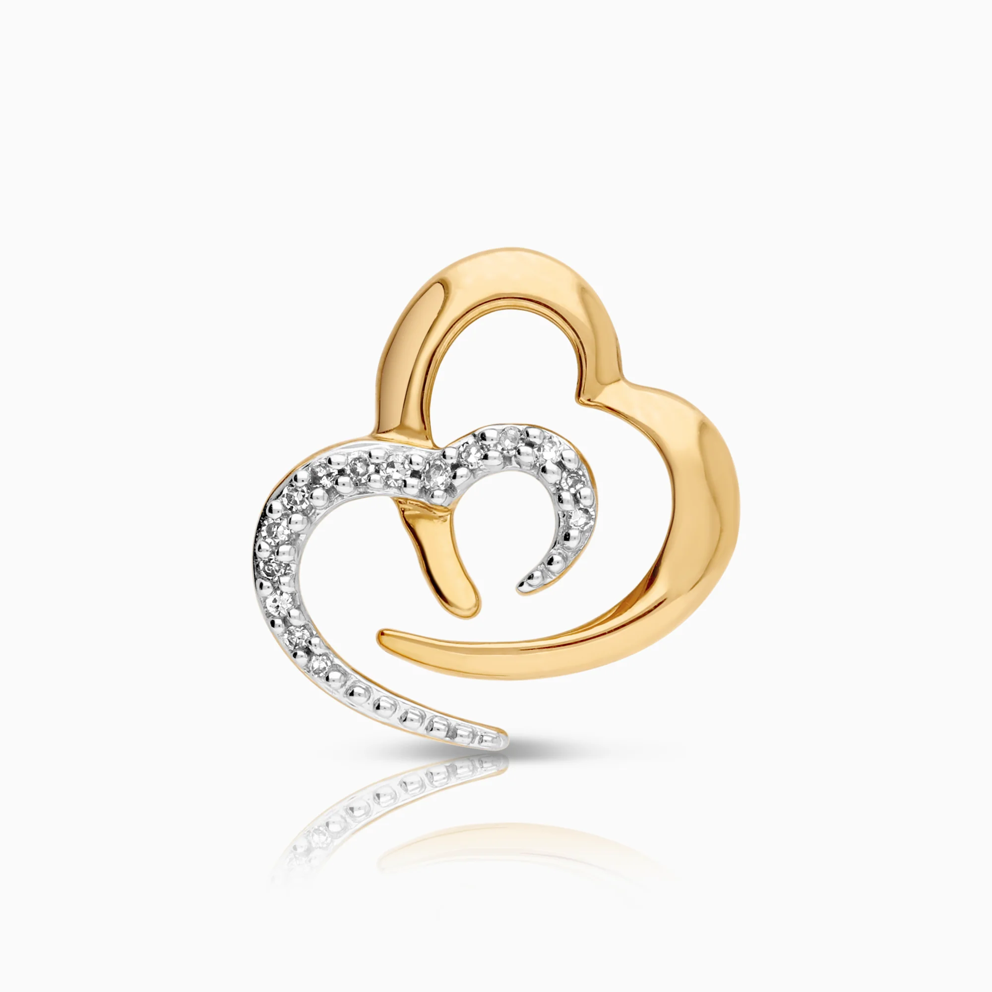 Heart pendant 0.04ct 18K gold
