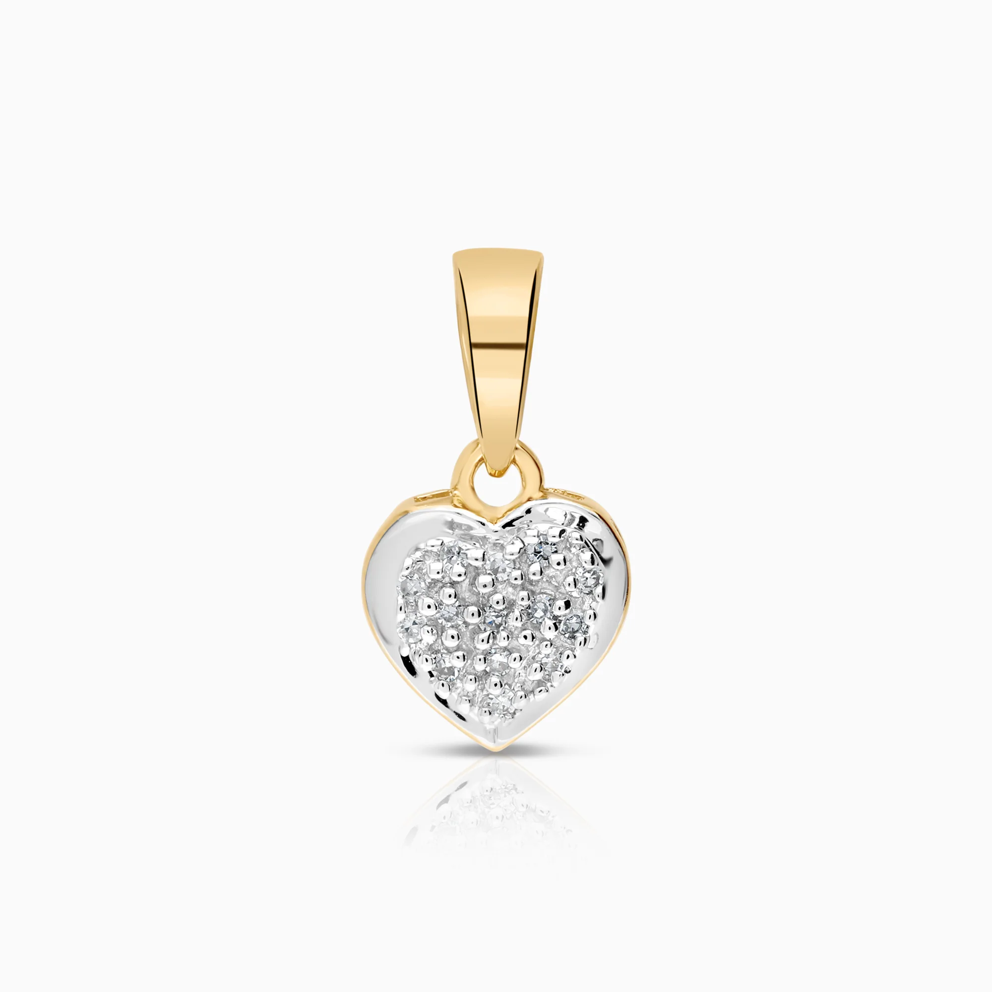 Heart pendant with diamonds 0.05ct 18K gold
