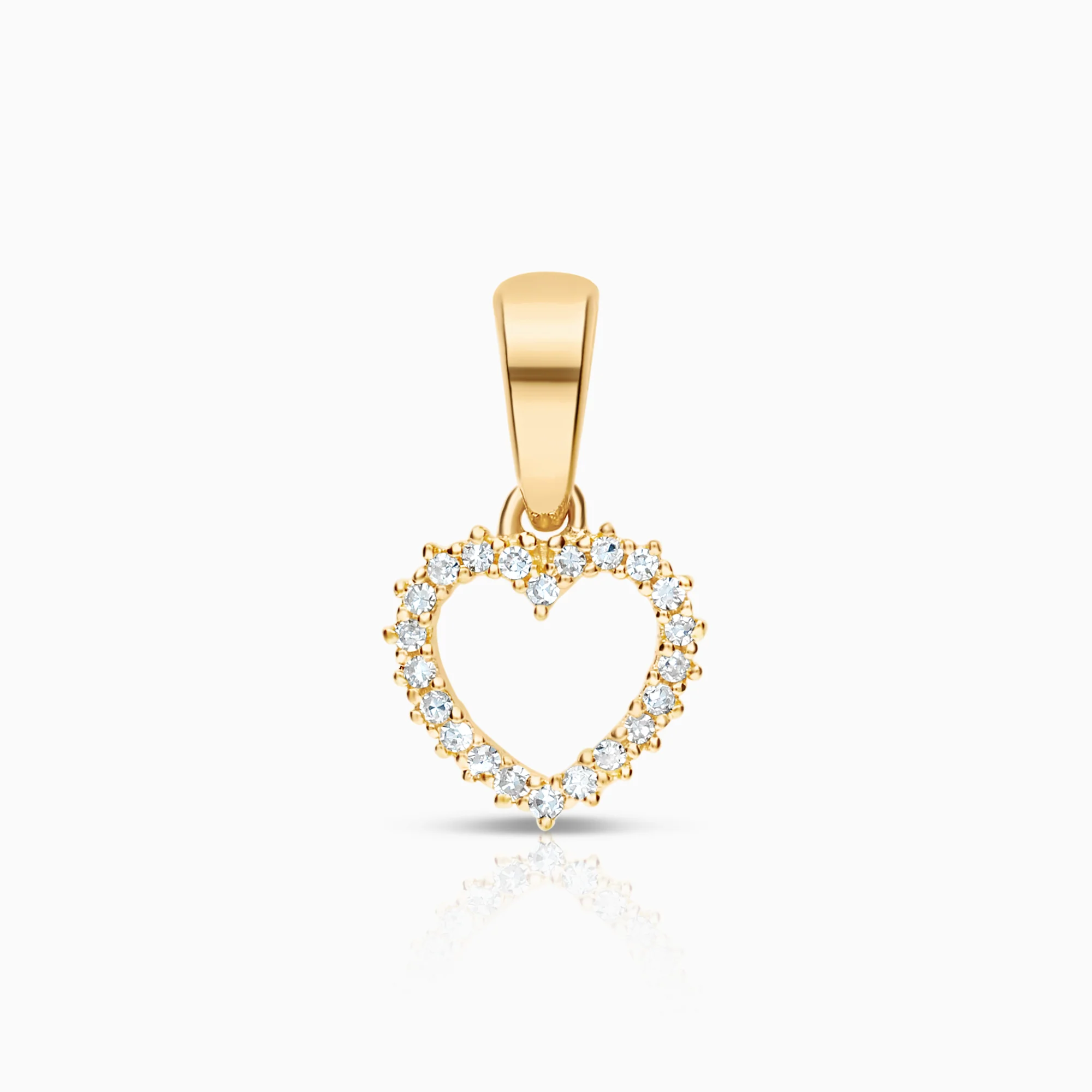 Heart pendant, 0.05ct 18K gold
