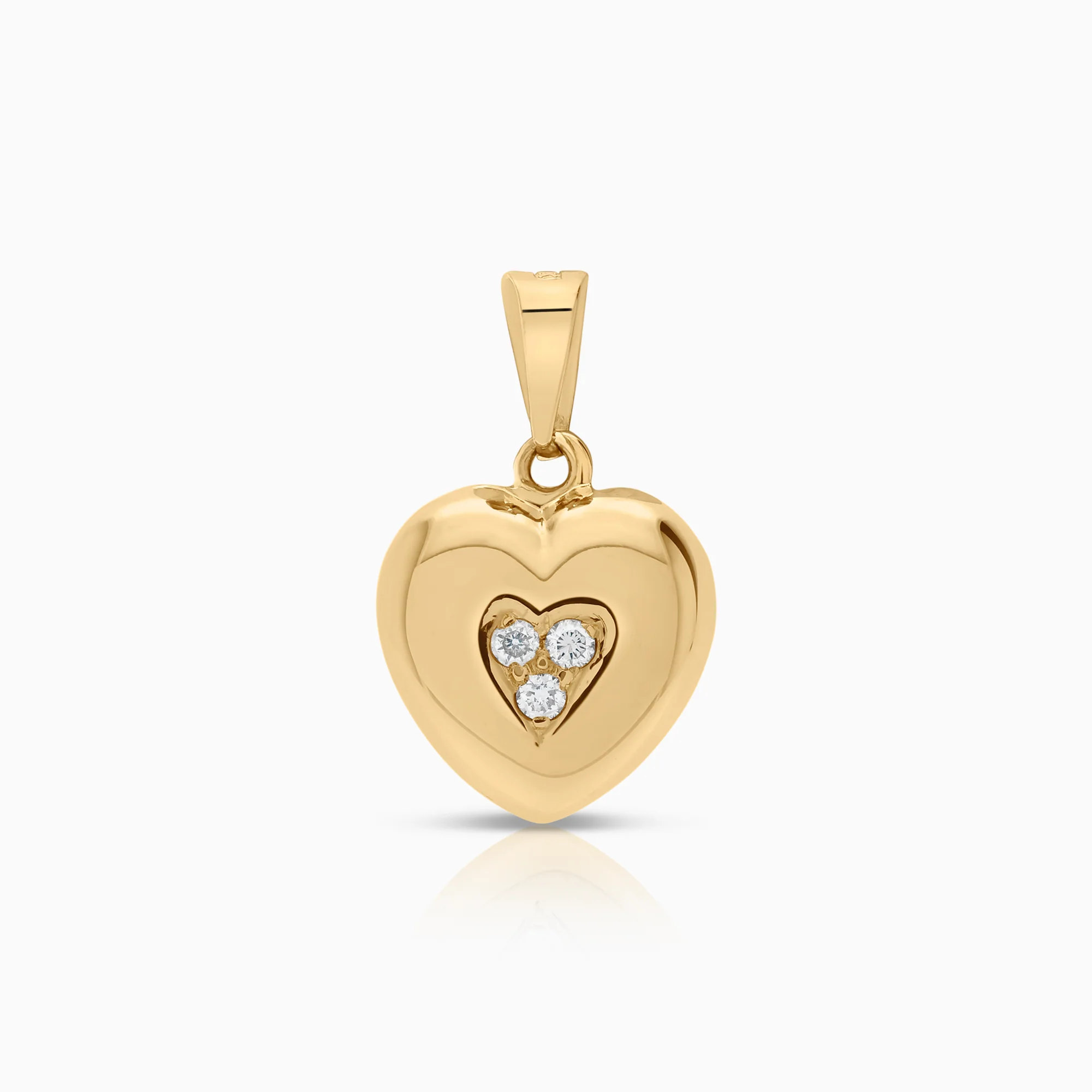 Heart pendant 0.06ct 18K gold