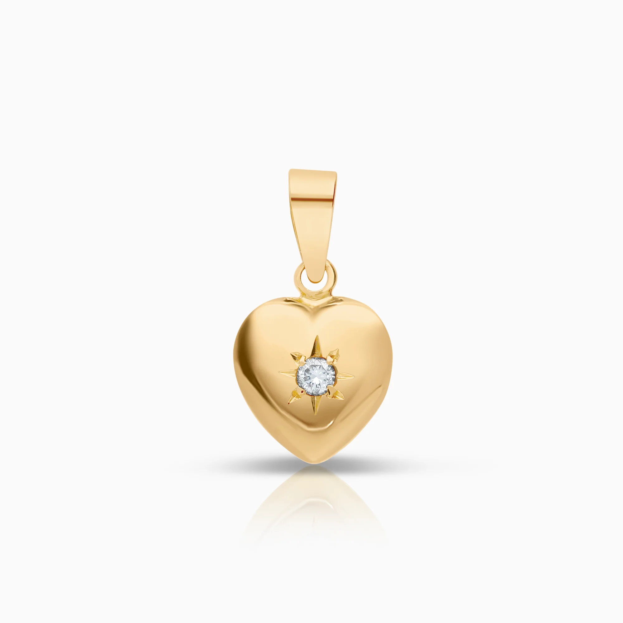 Heart pendant 0.06ct 18K gold